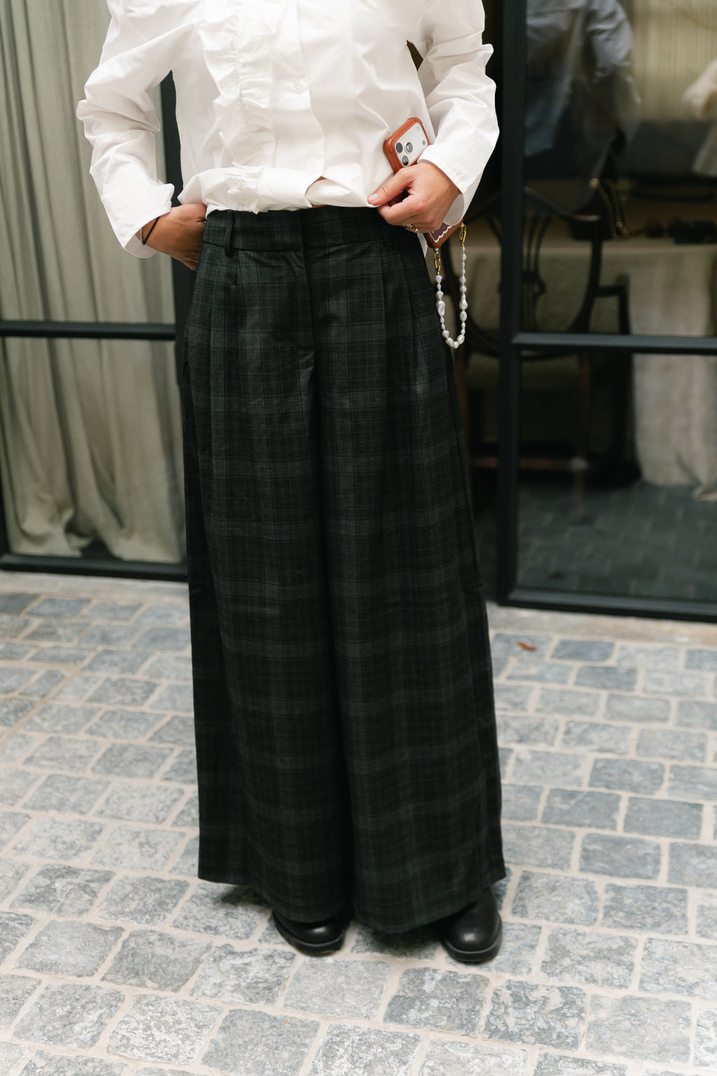 OBJDiena HW wide pant black/gun metal
