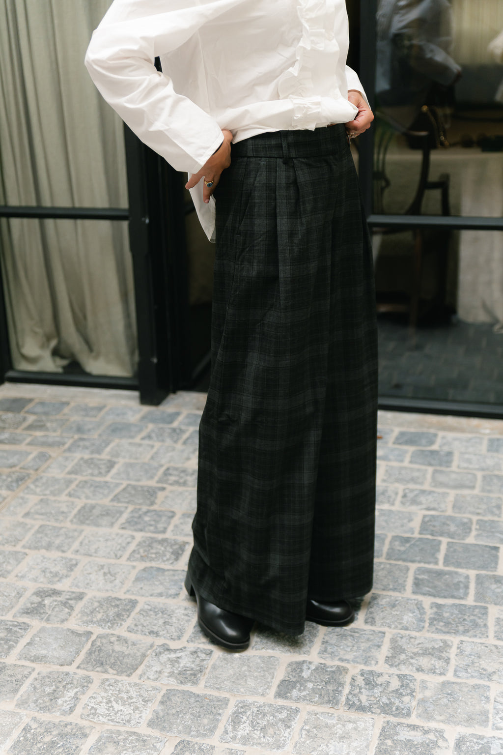 OBJDiena HW wide pant black/gun metal