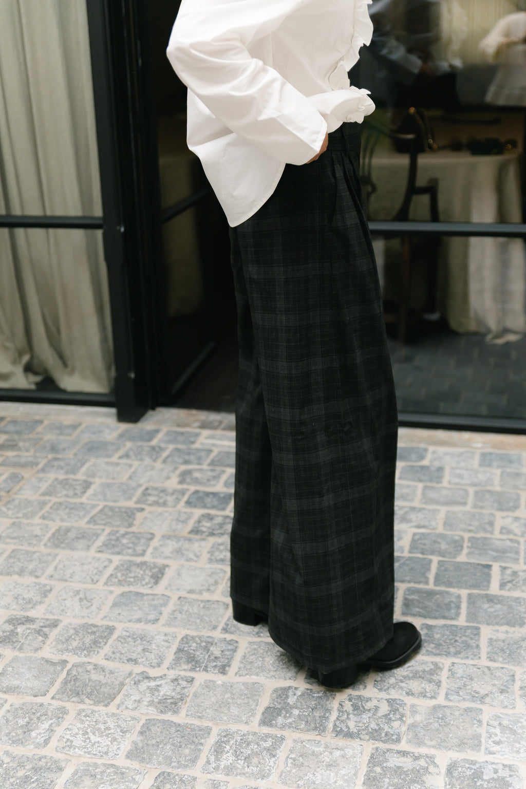 OBJDiena HW wide pant black/gun metal