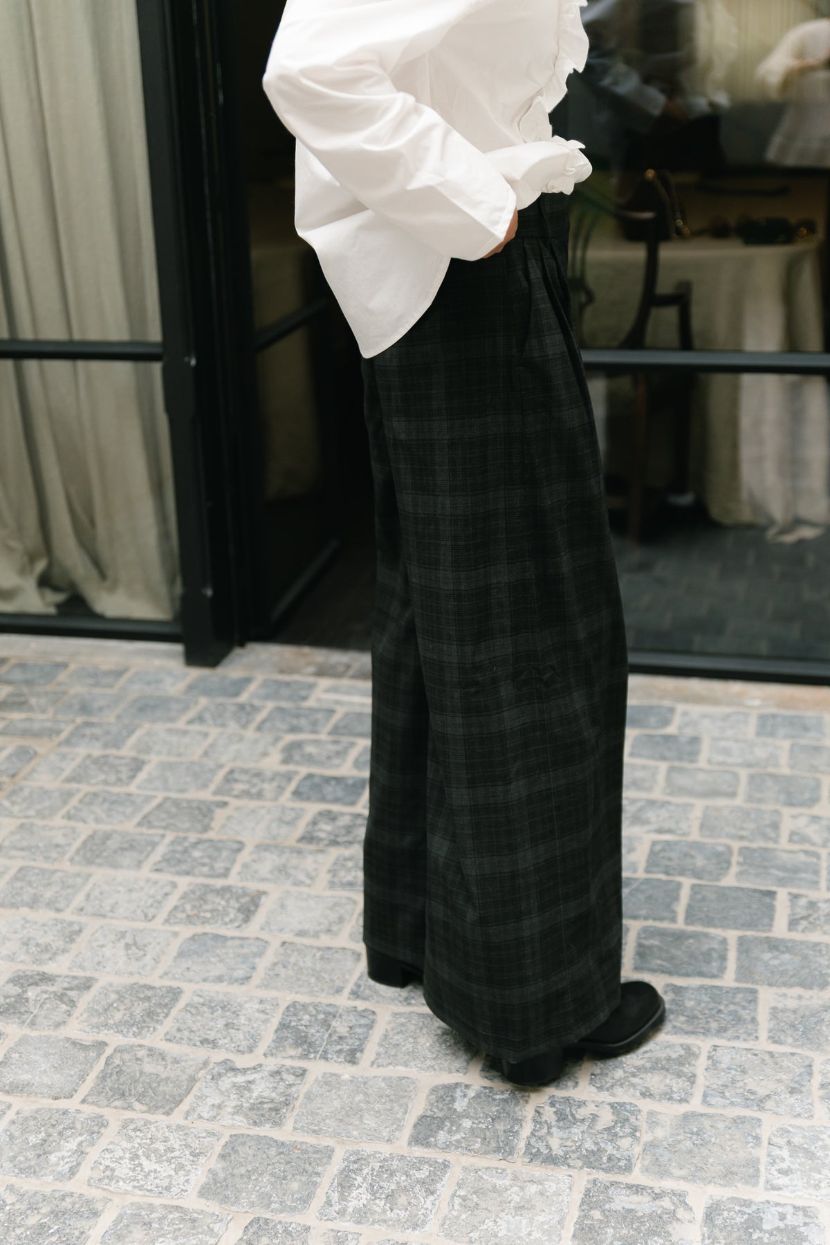 OBJDiena HW wide pant black/gun metal
