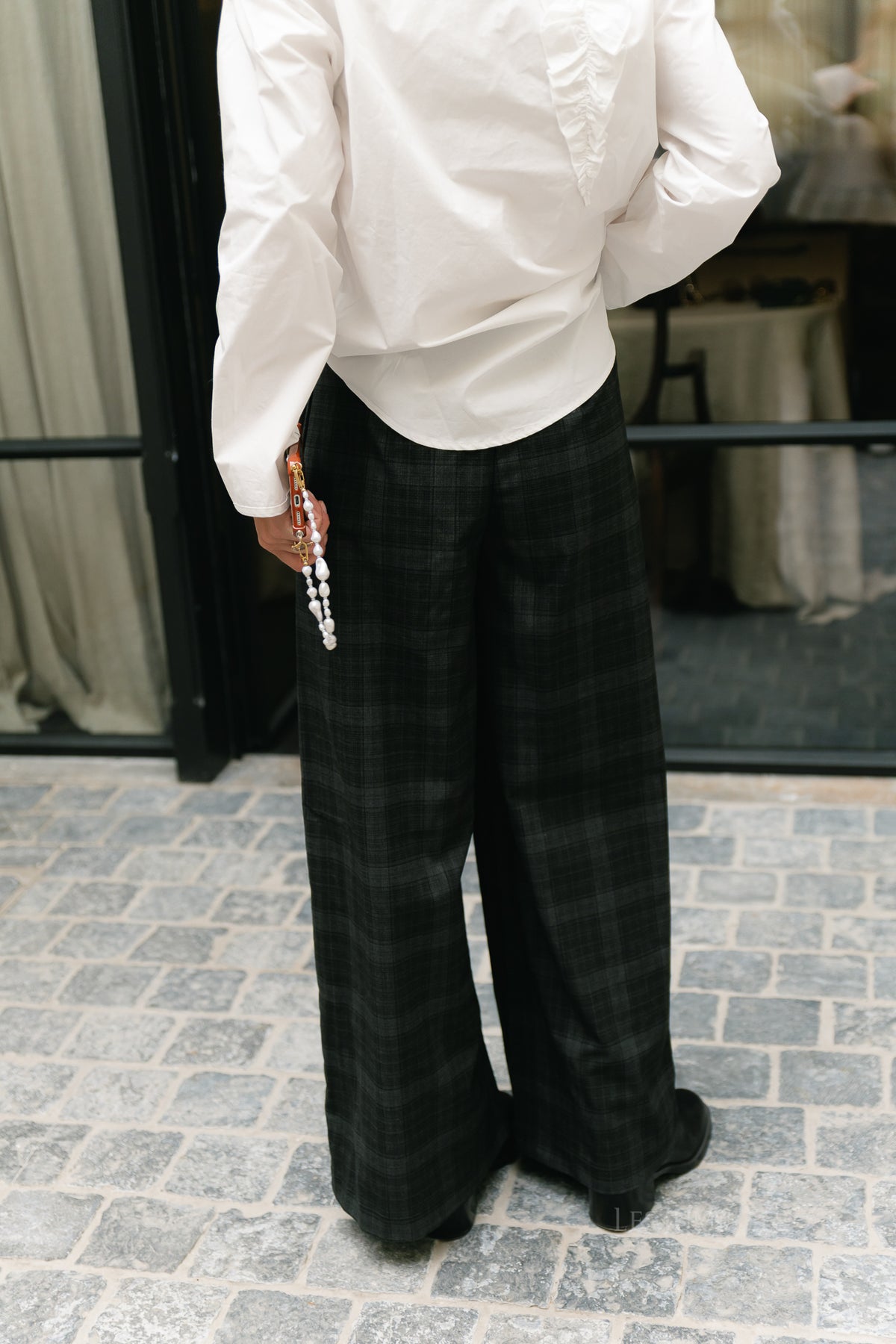 OBJDiena HW wide pant black/gun metal