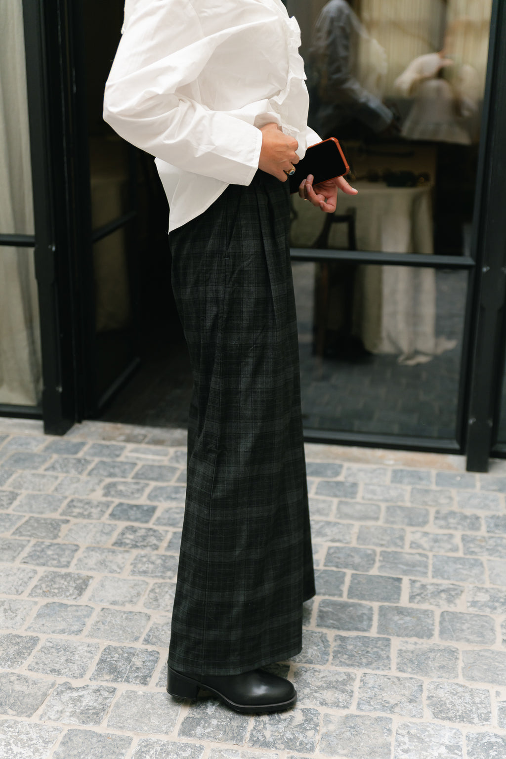 OBJDiena HW wide pant black/gun metal