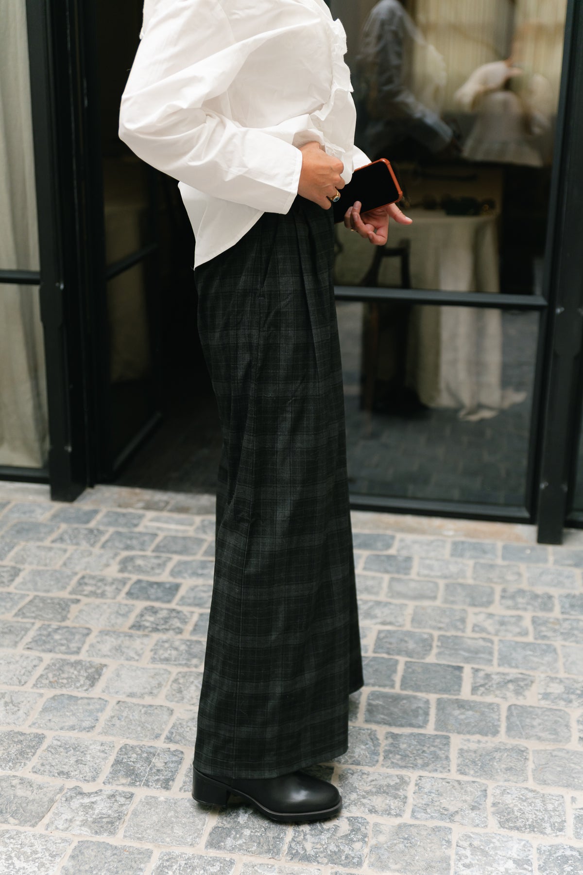 OBJDiena HW wide pant black/gun metal