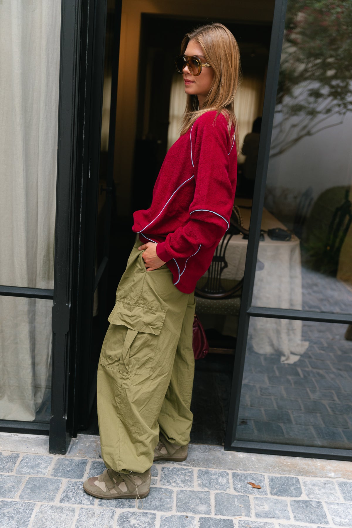 Silvana terry sweater red