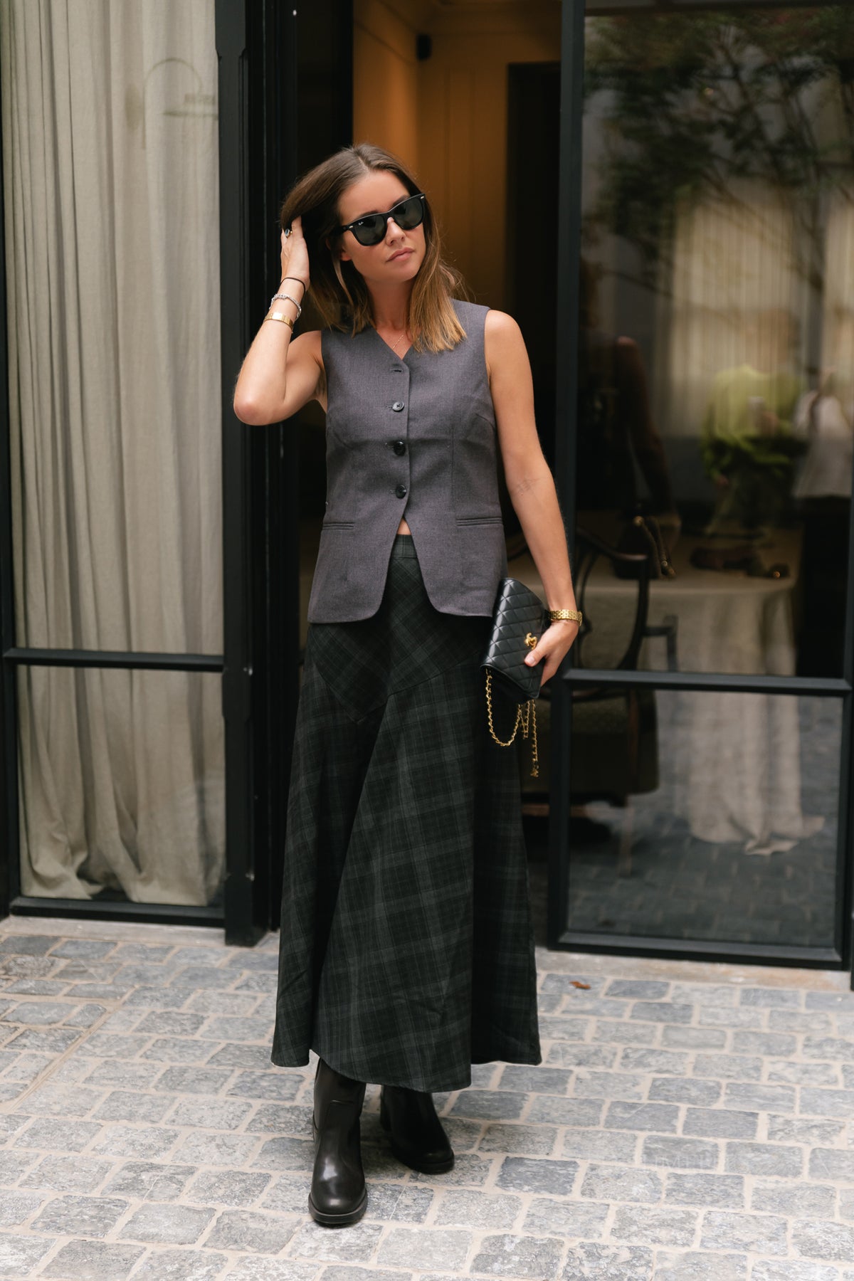 OBJKavin RE waistcoat dark grey melange