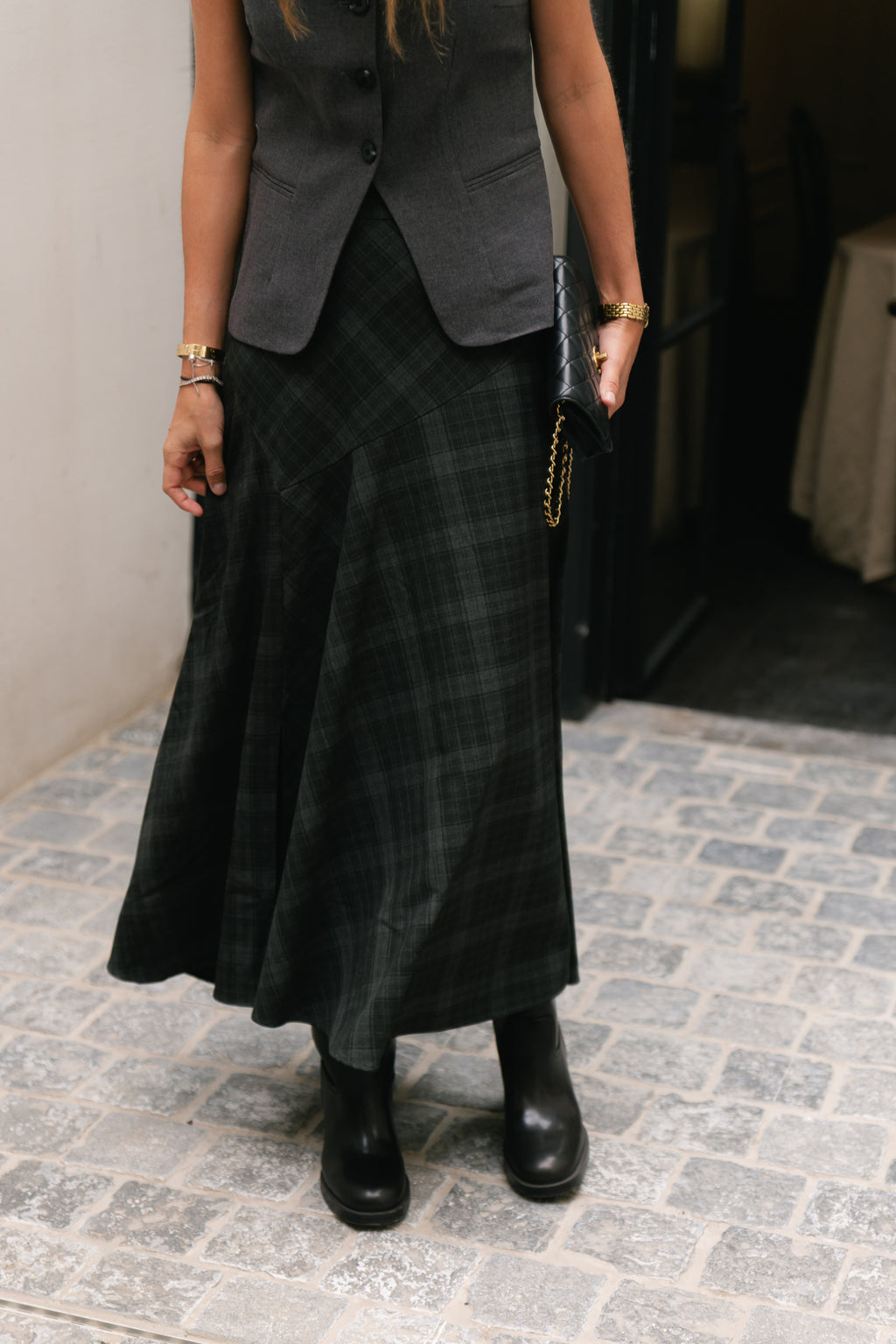 OBJDiena HW long skirt black/gun metal