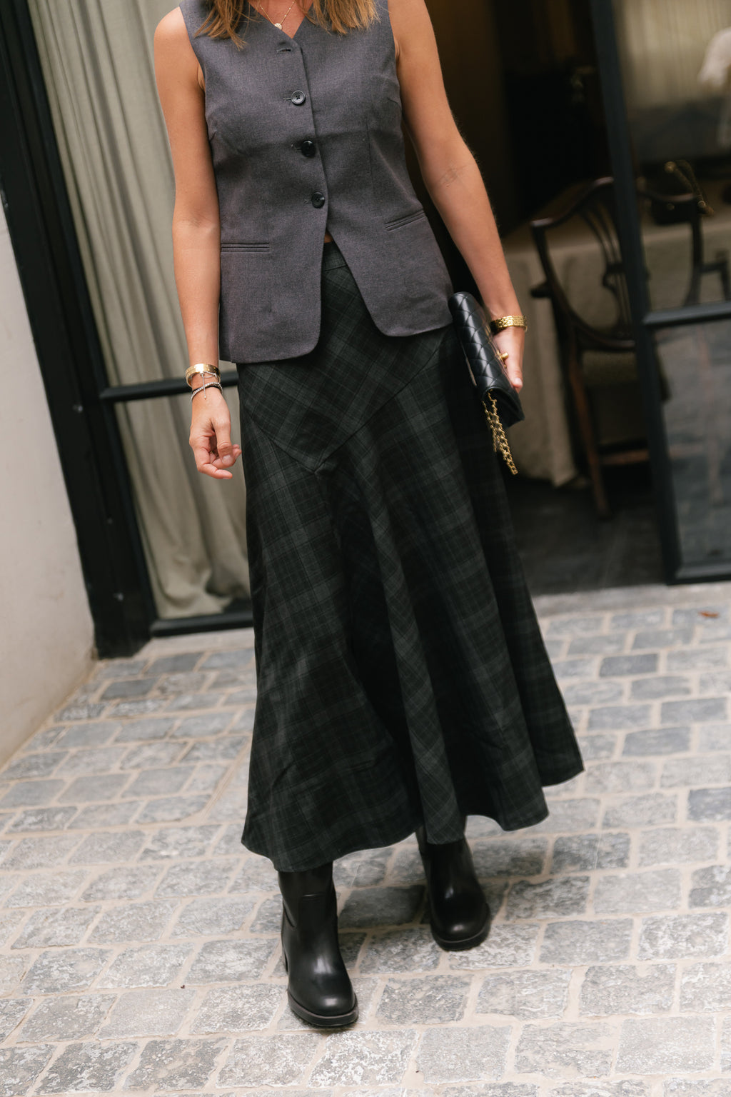 OBJDiena HW long skirt black/gun metal