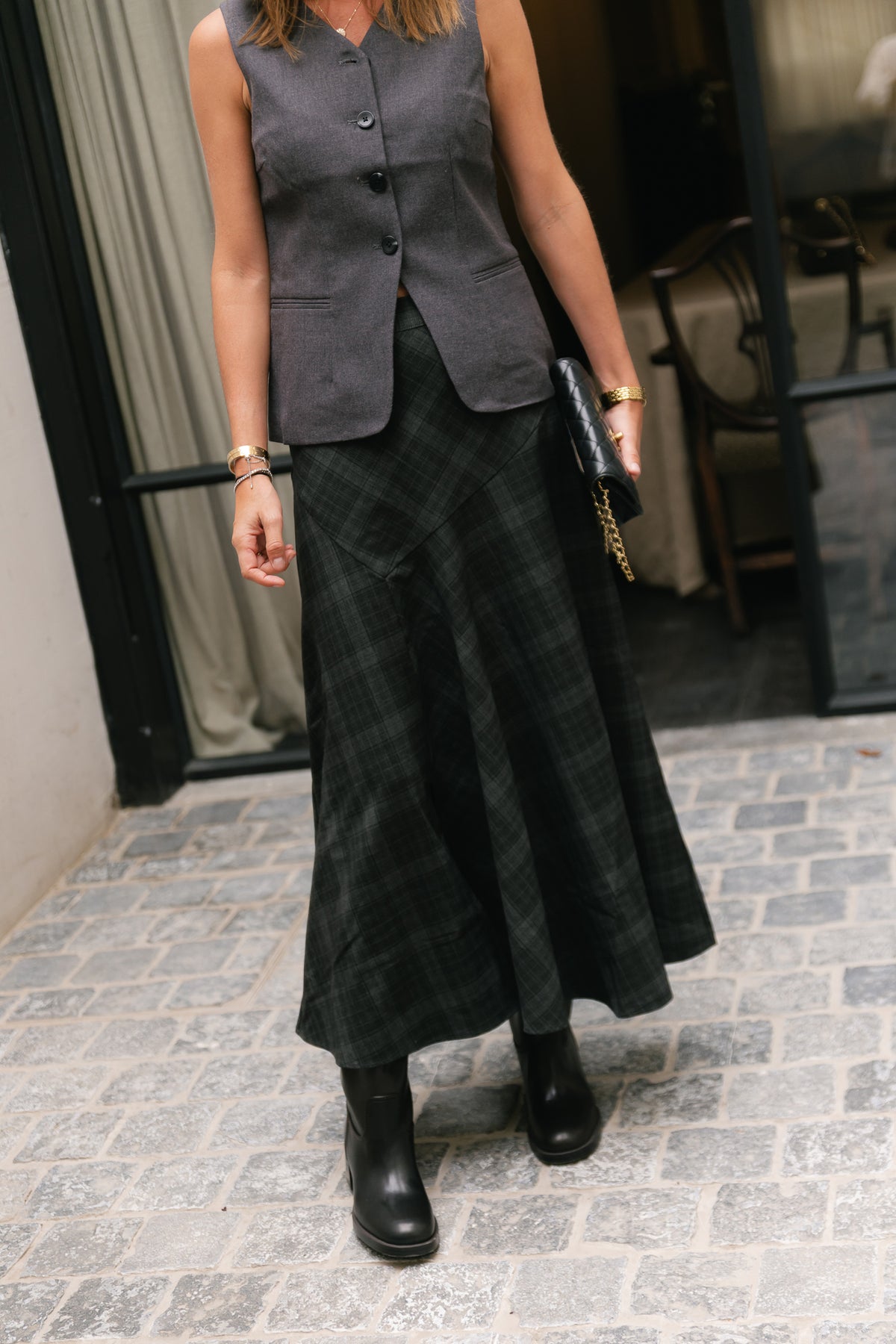 OBJDiena HW long skirt black/gun metal