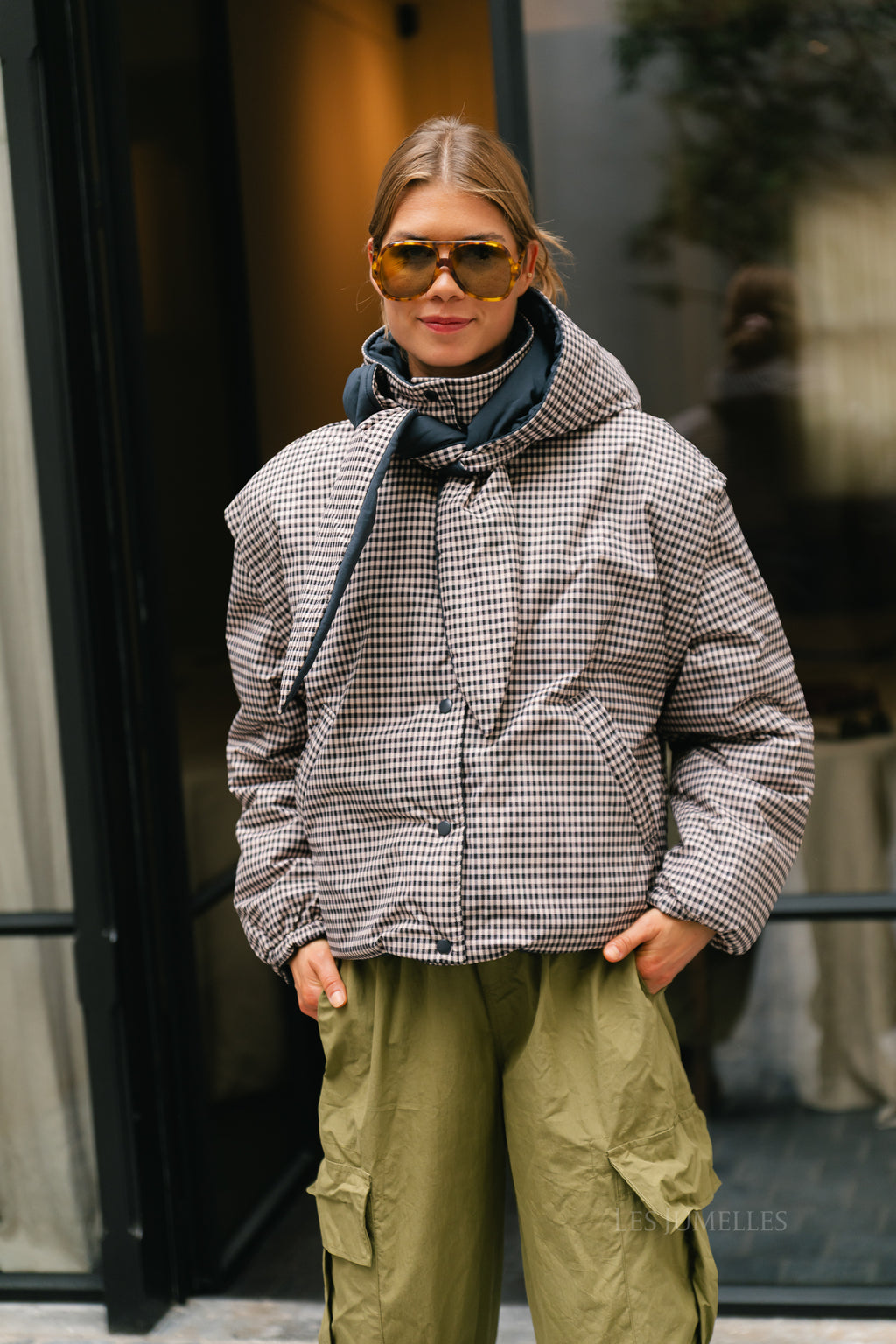 OBJTimia short reversible jacket raven/macademia