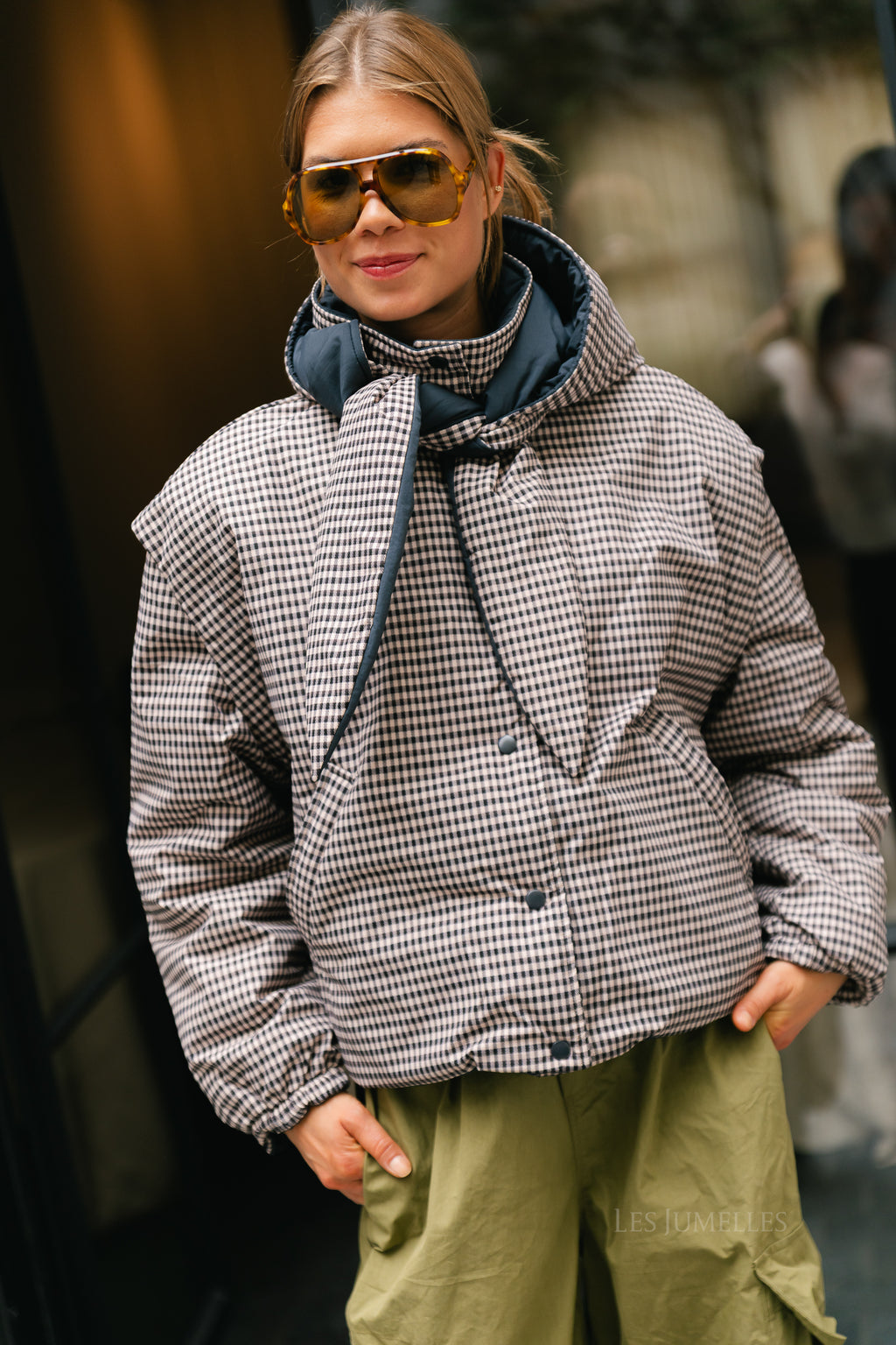OBJTimia short reversible jacket raven/macademia