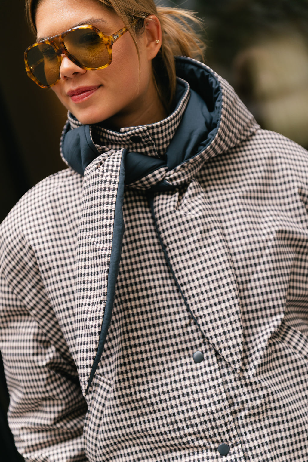 OBJTimia short reversible jacket raven/macademia