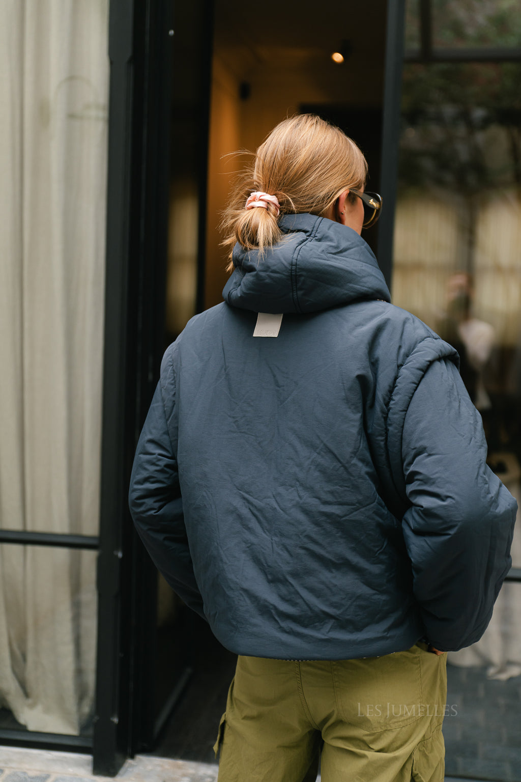 OBJTimia short reversible jacket raven/macademia