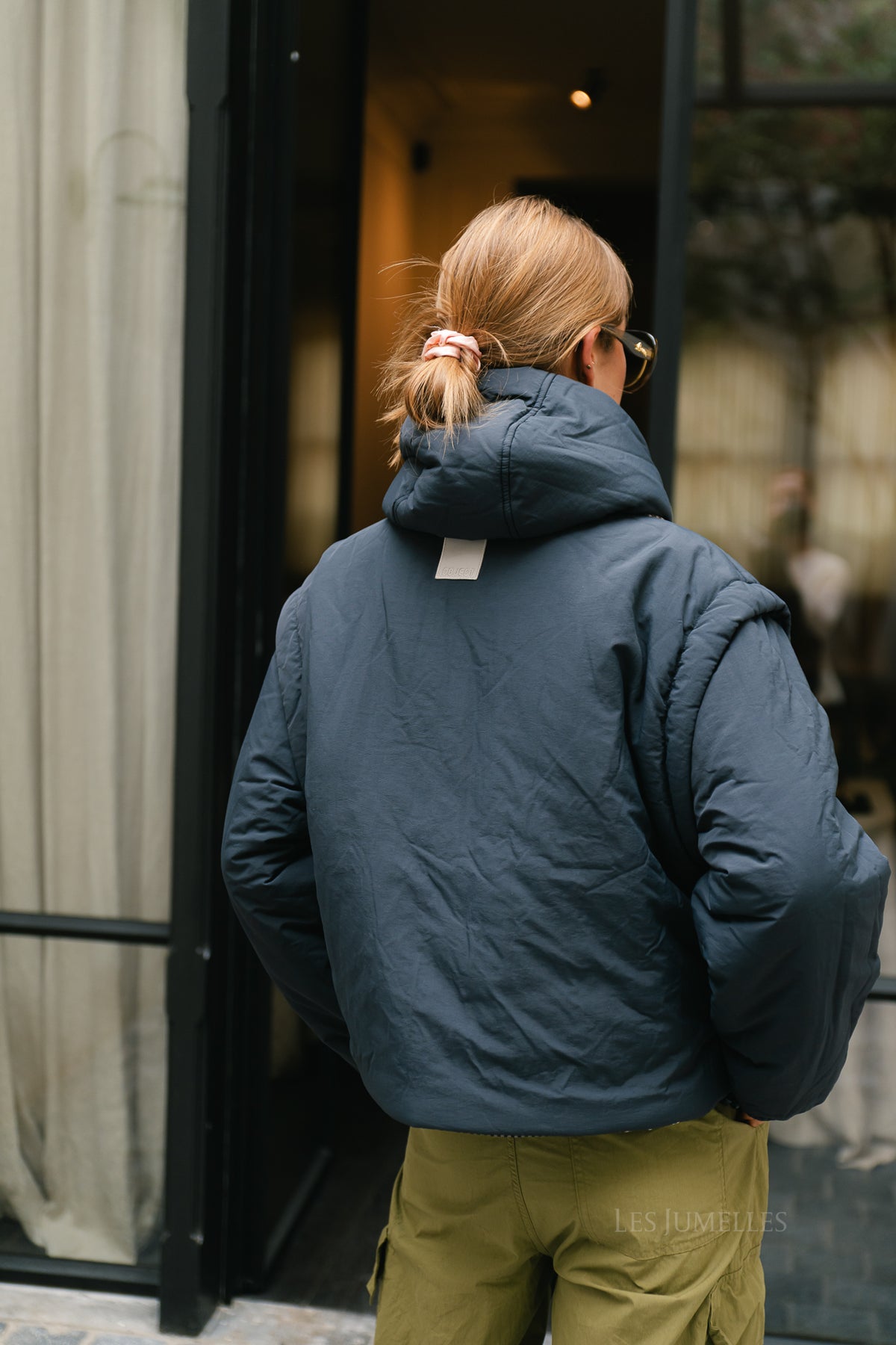 OBJTimia short reversible jacket raven/macademia