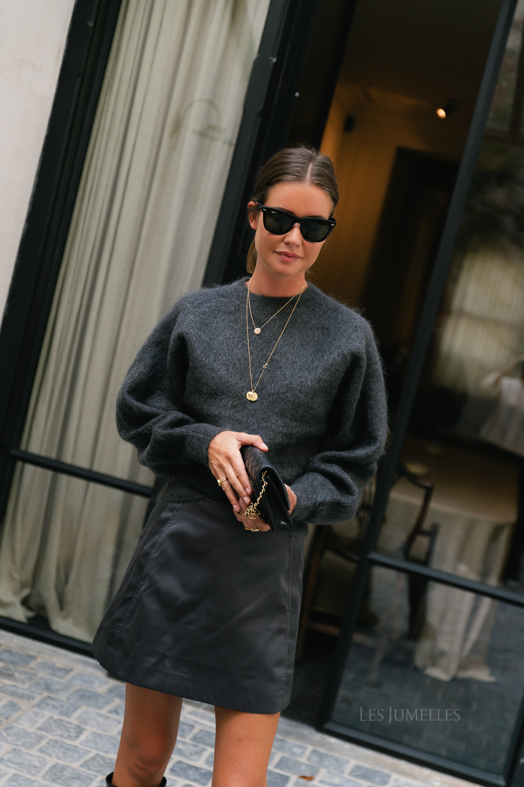 SLWMira LS knit short O-neck NOOS asphalt