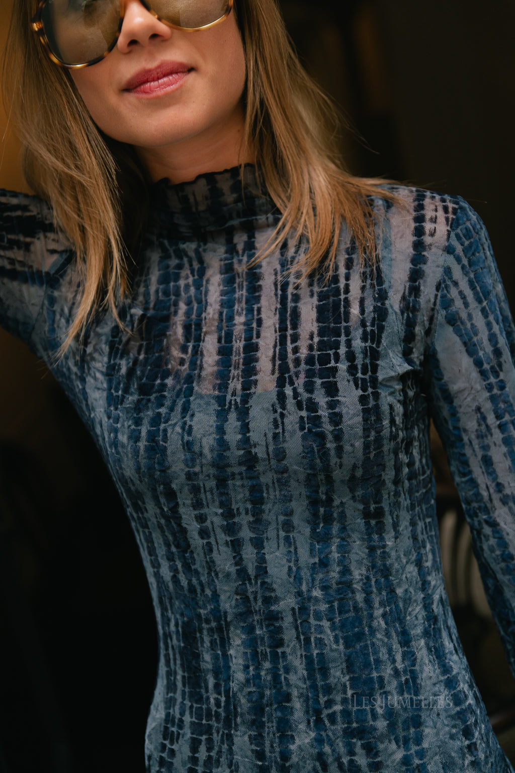 ROUAsra L/S O-neck maxi dress meteorite