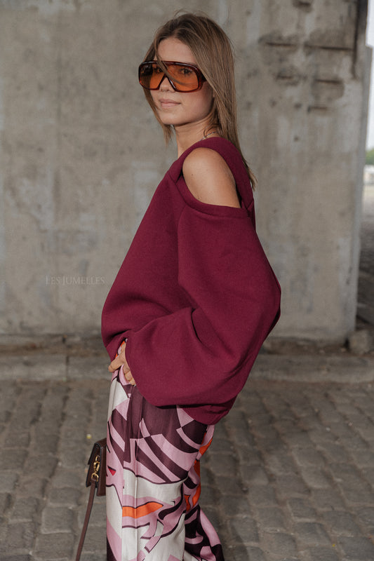 Les Jumelles Kyoto sweater burgundy