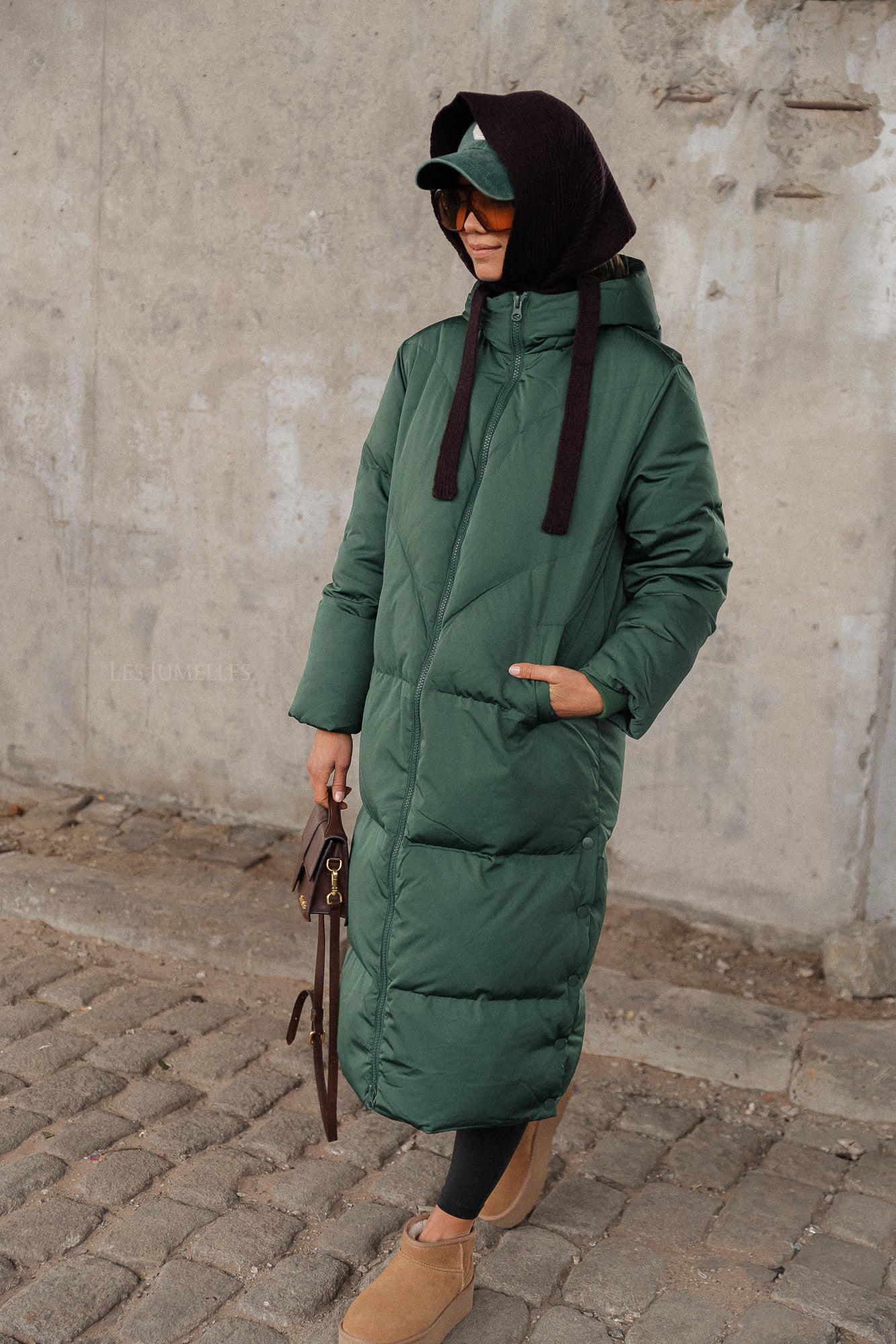 YASIrima manteau long en duvet vert