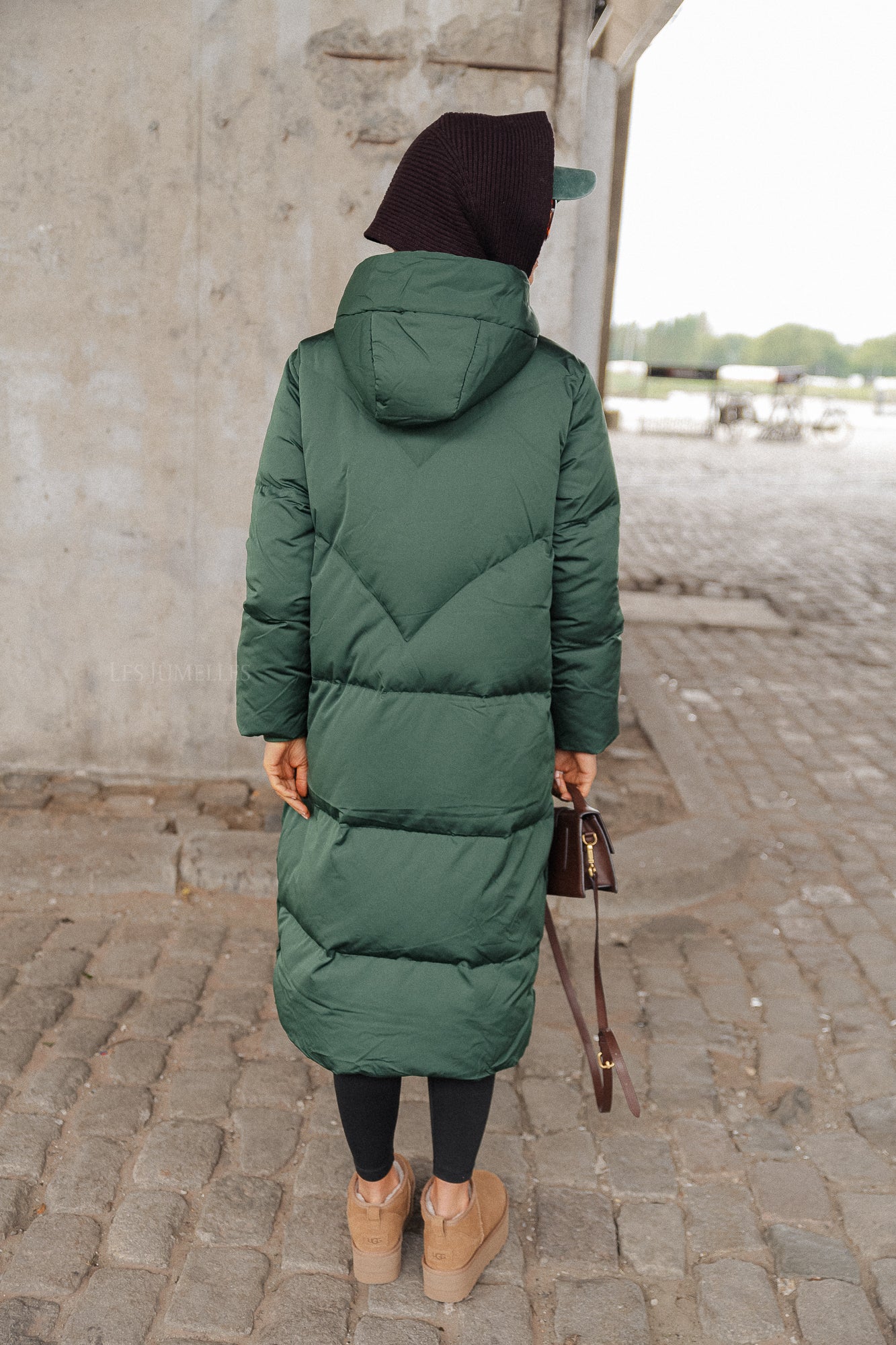 YASIrima manteau long en duvet vert