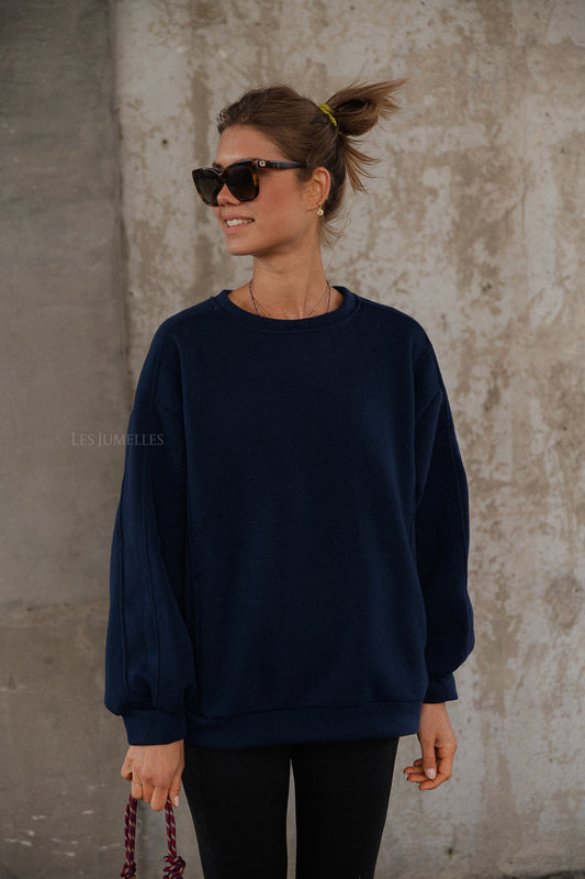 Les Jumelles Pull Sophie bleu marine