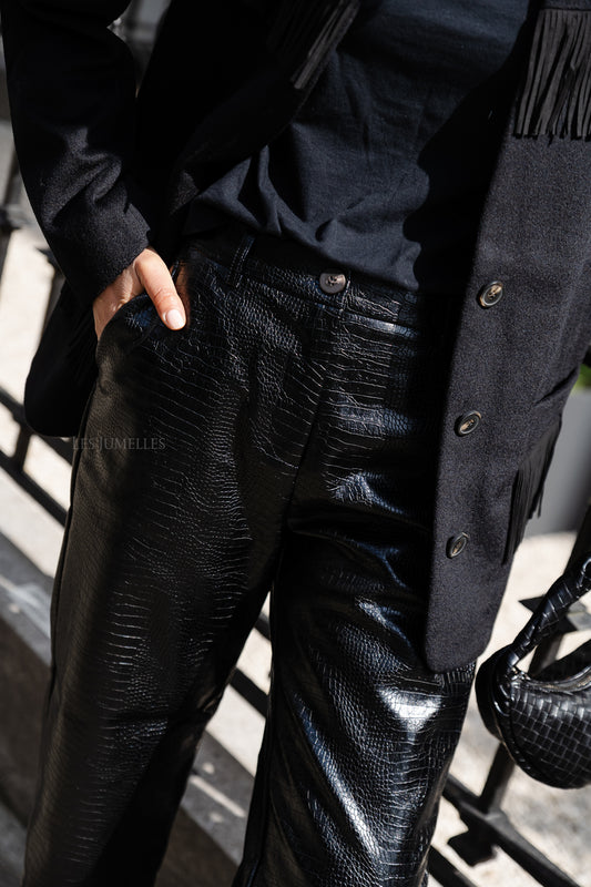 Les Jumelles <tc>Vicroco 7/8 beschichtete Maßhose schwarz</tc>