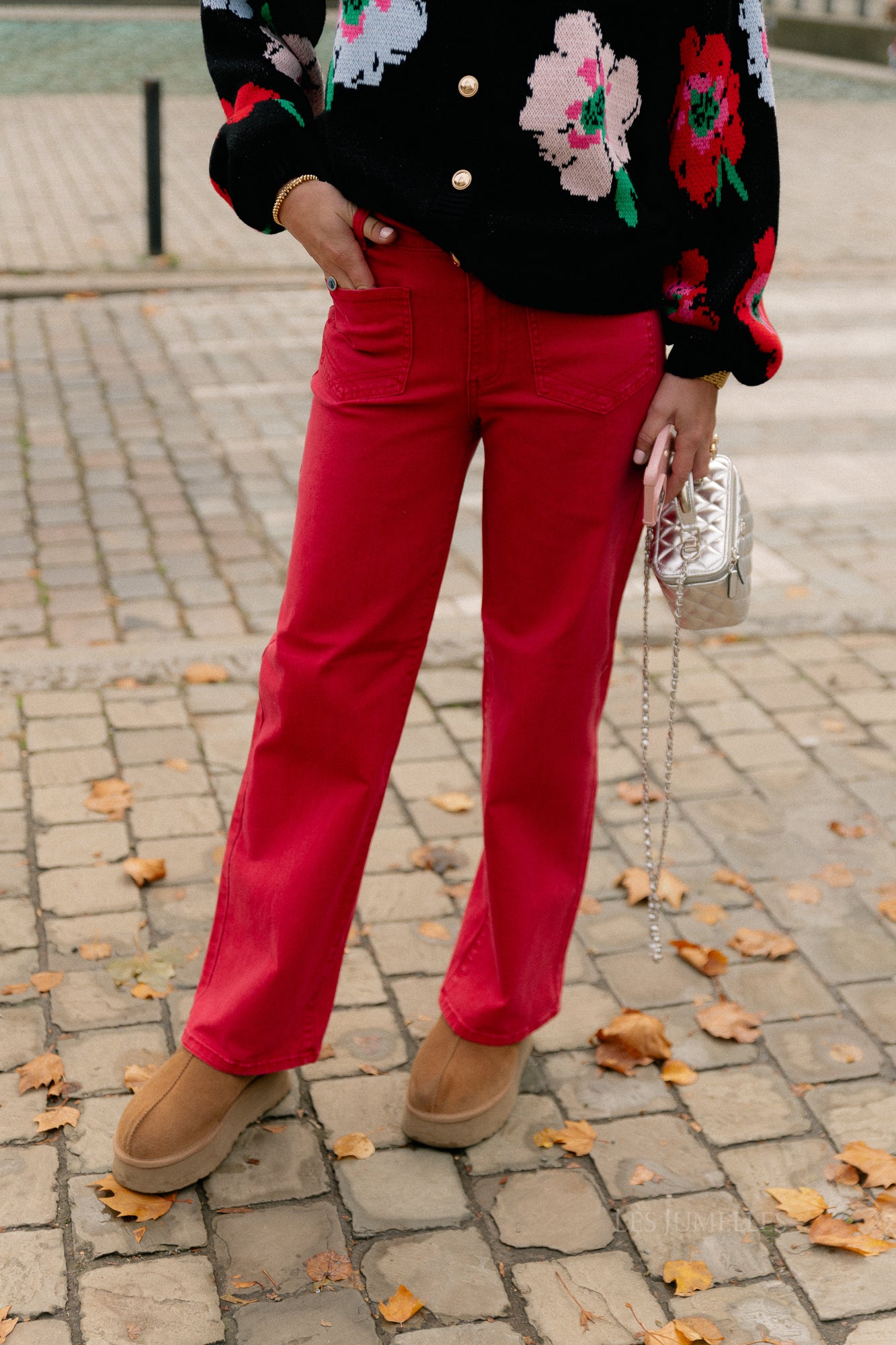 VILorie RW wide pocket jeans jester red