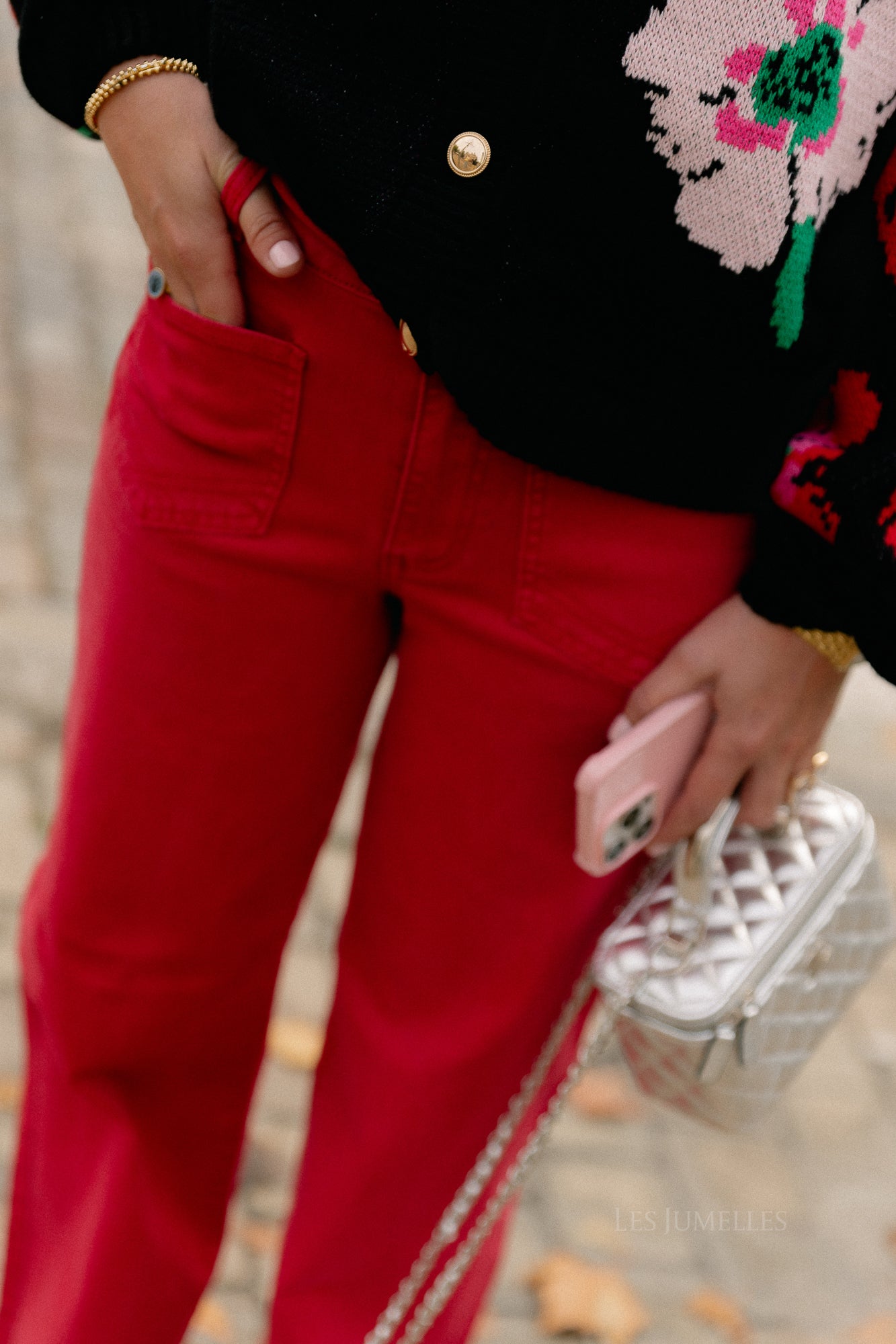 VILorie RW wide pocket jeans jester red