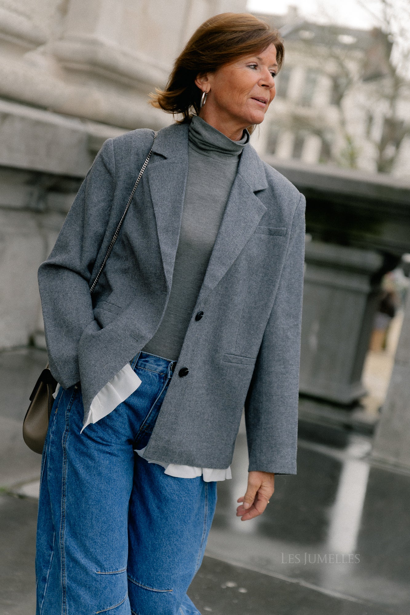 Camella wool blazer grey melange