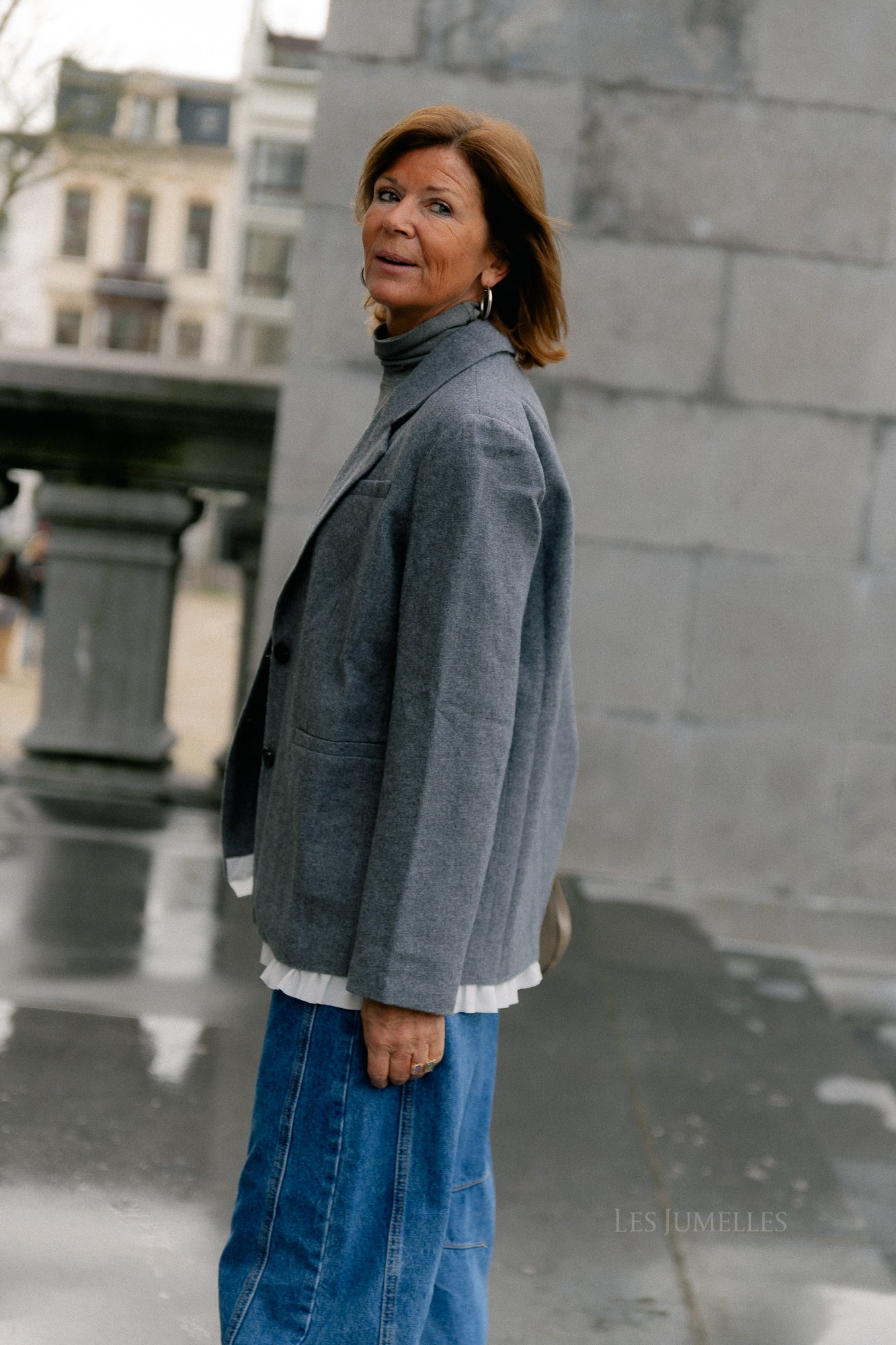 Camella wool blazer grey melange