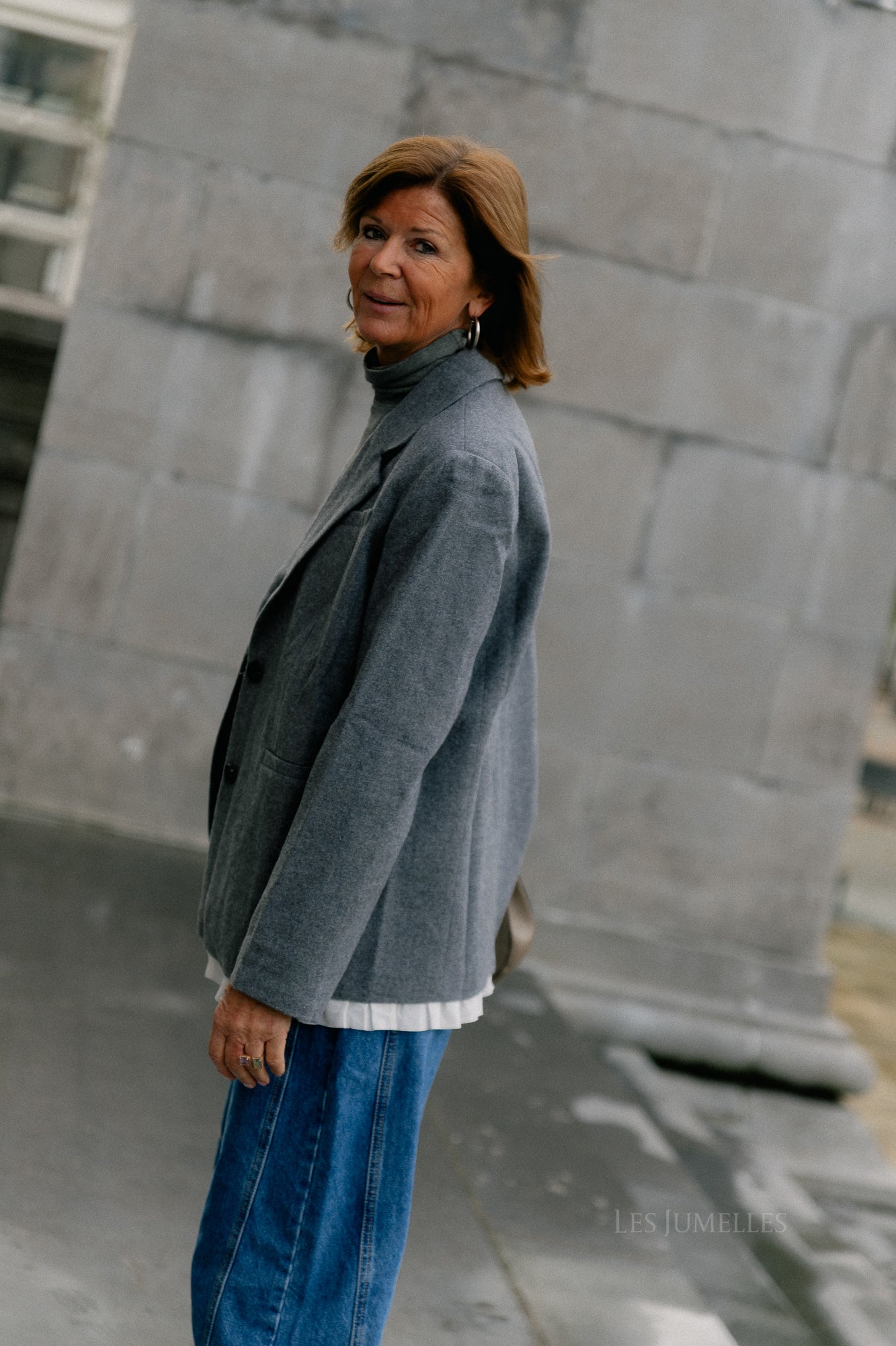 Camella wool blazer grey melange