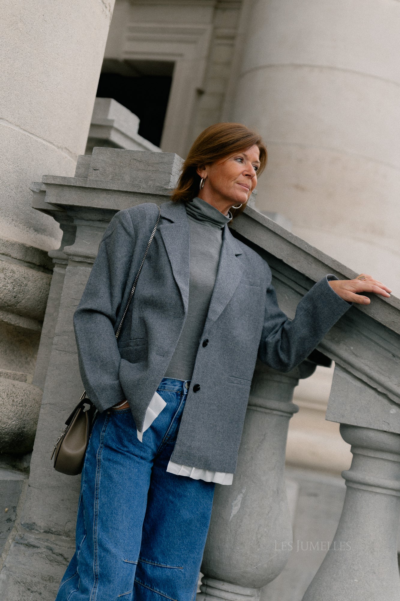 Camella wool blazer grey melange