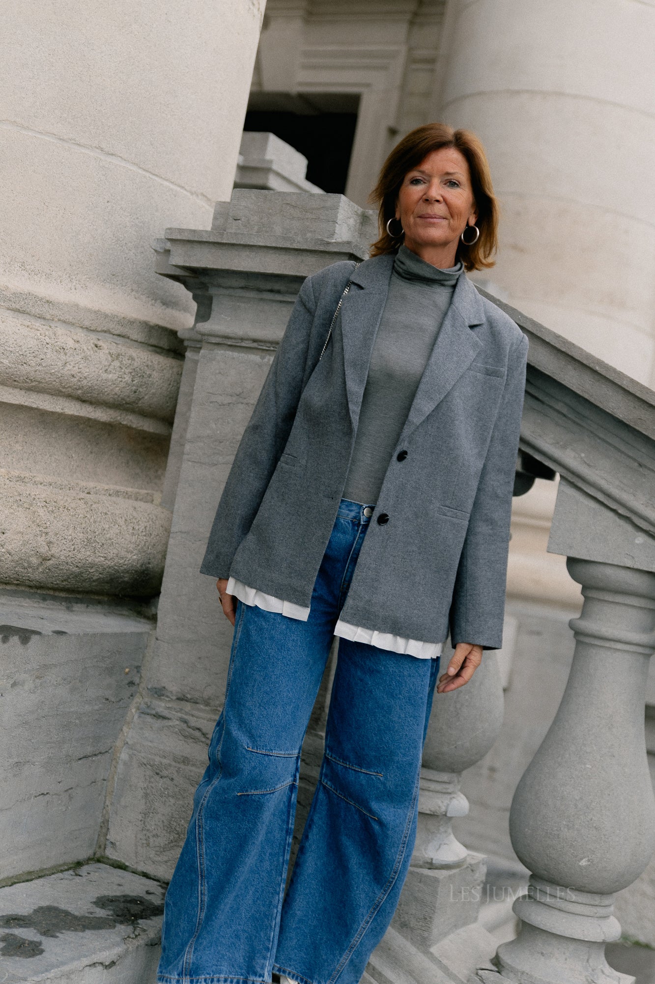 Camella wool blazer grey melange