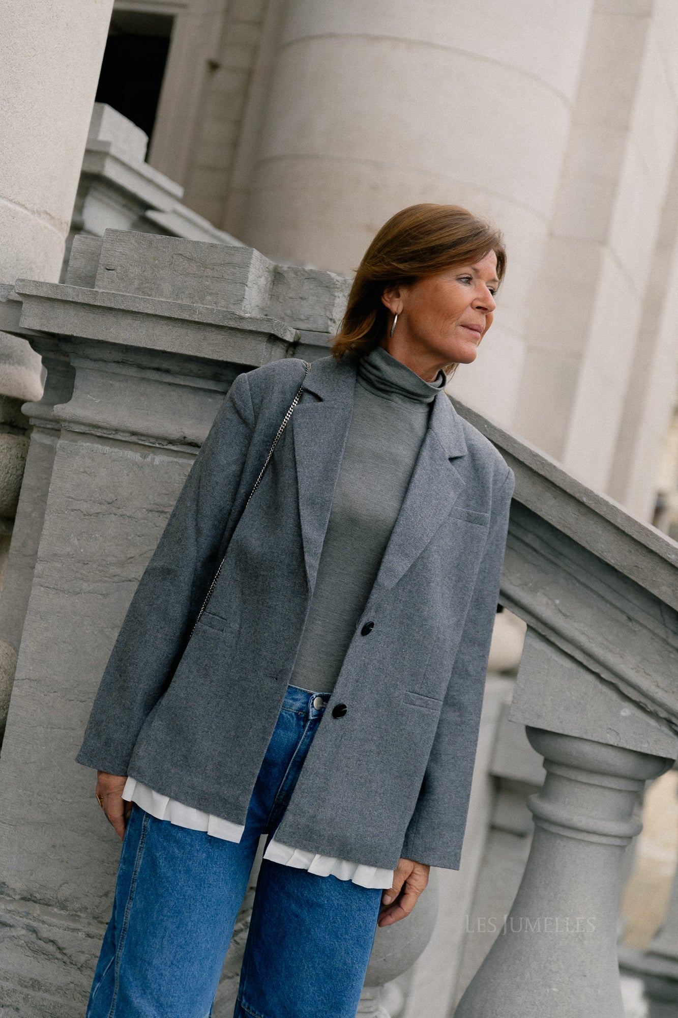 Camella wool blazer grey melange