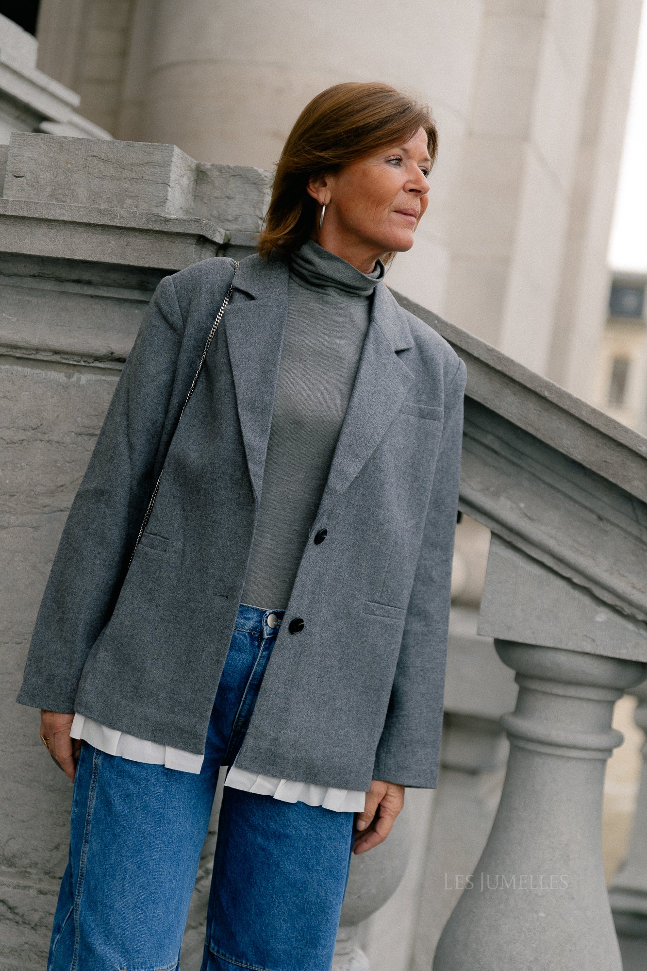 Camella wool blazer grey melange