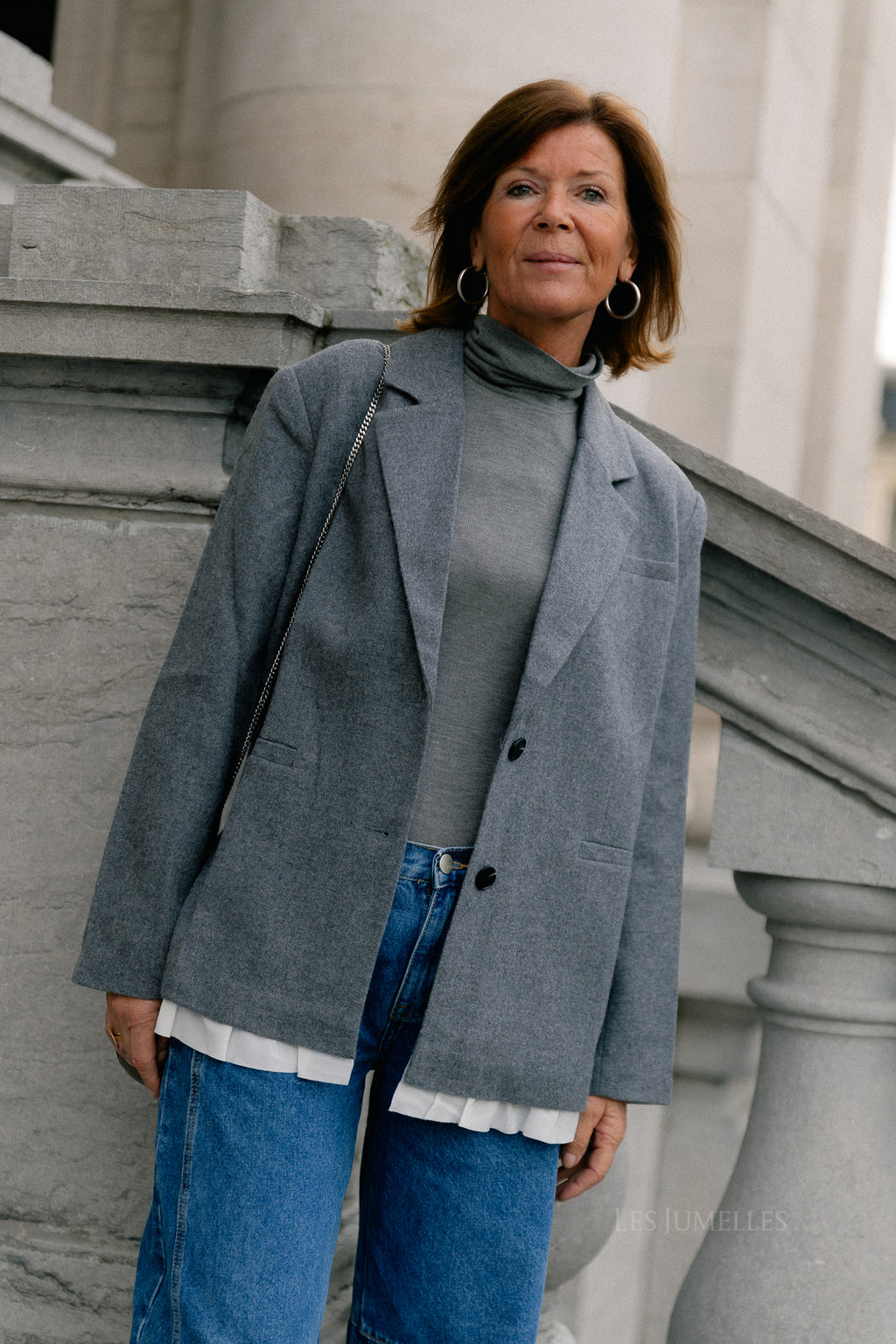 Camella wool blazer grey melange