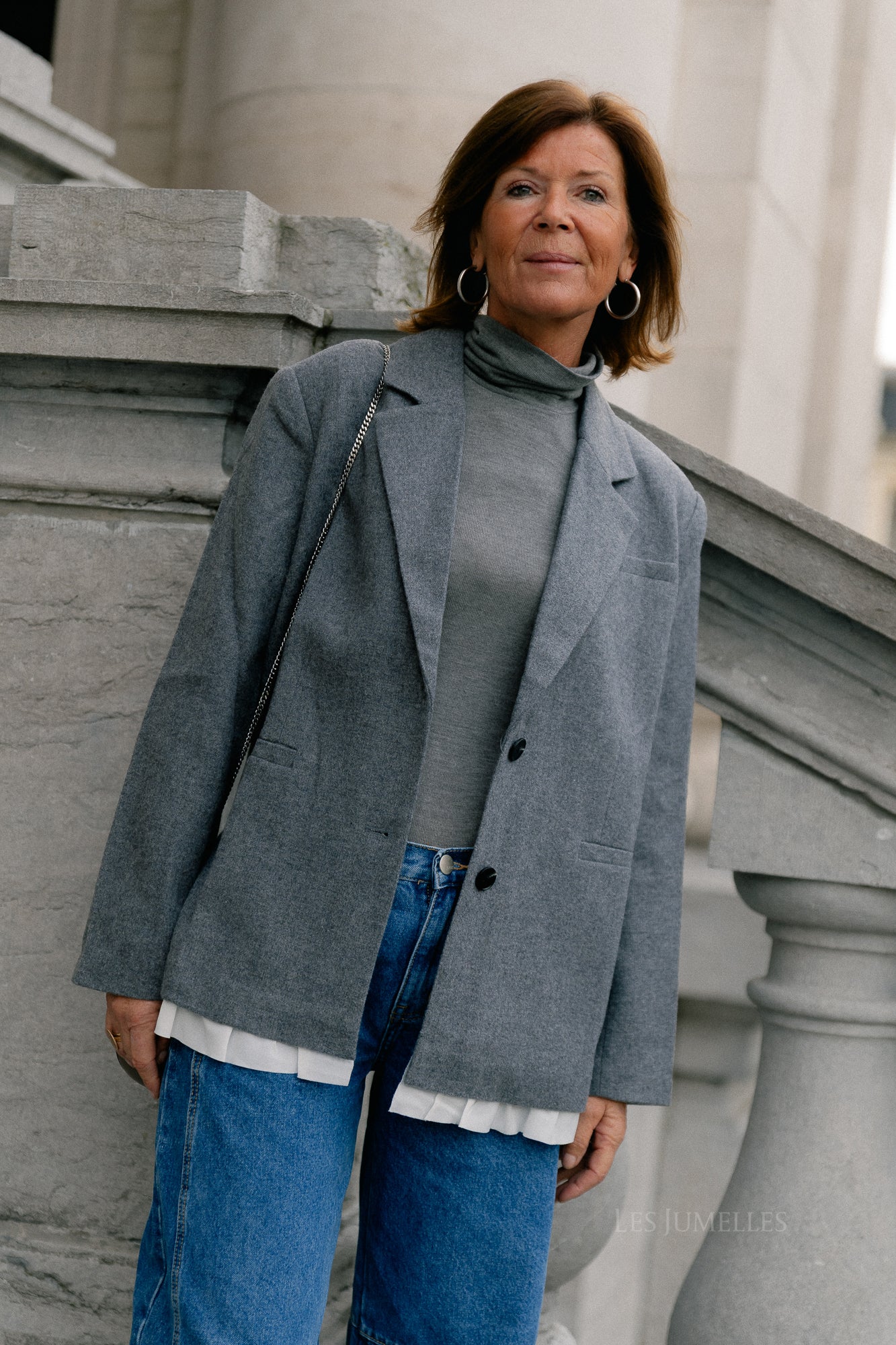 Camella wool blazer grey melange