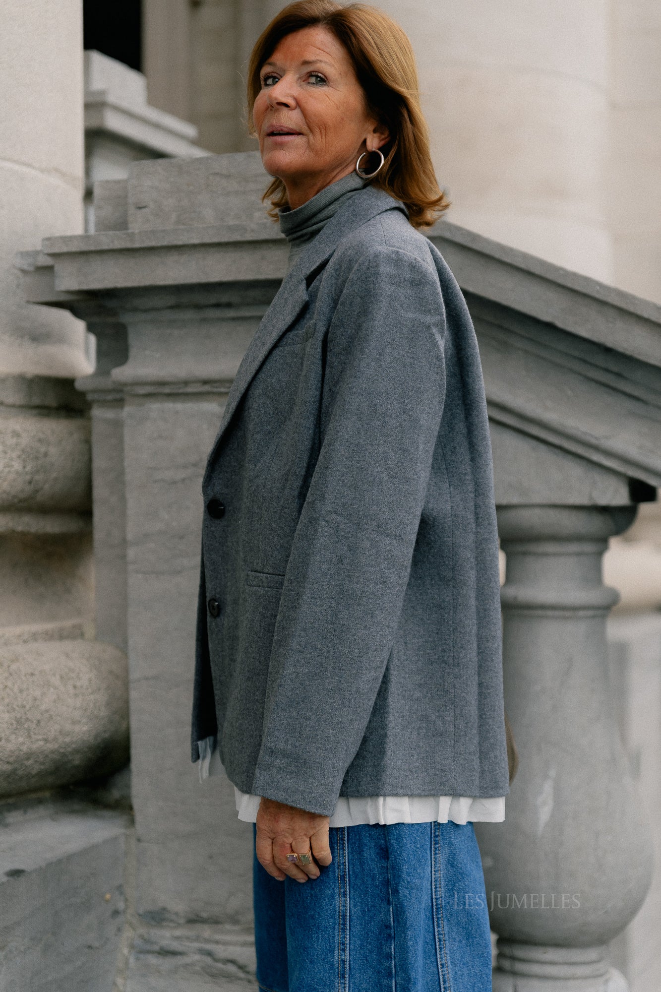 Camella wool blazer grey melange
