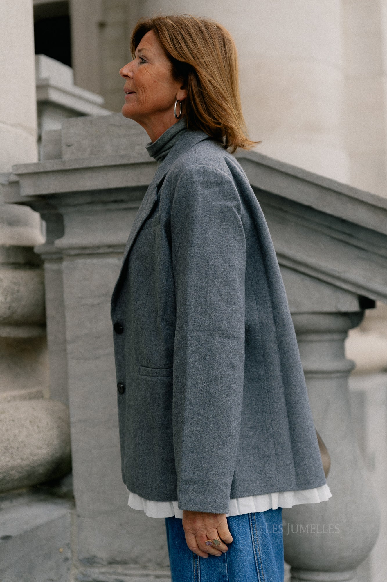 Camella wool blazer grey melange