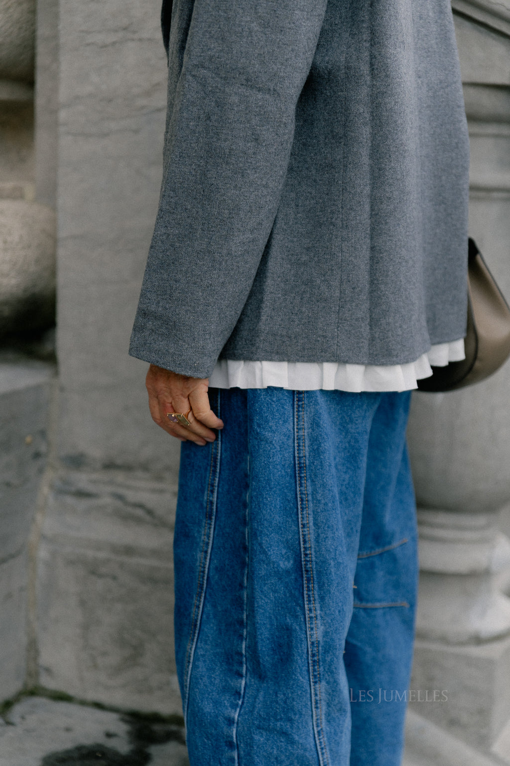 Camella wool blazer grey melange