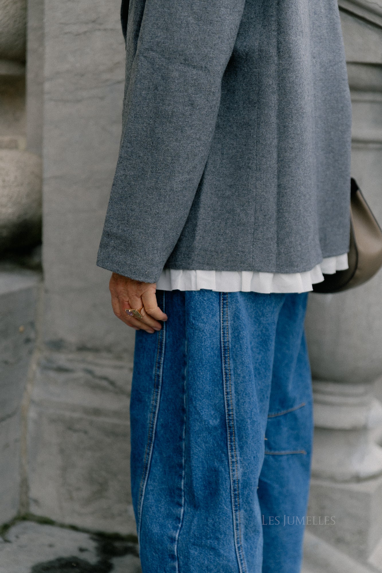 Camella wool blazer grey melange