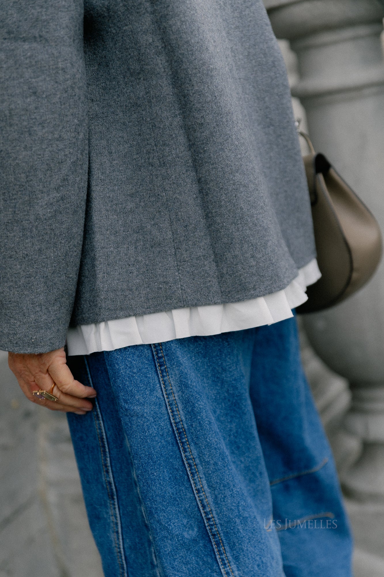 Camella wool blazer grey melange