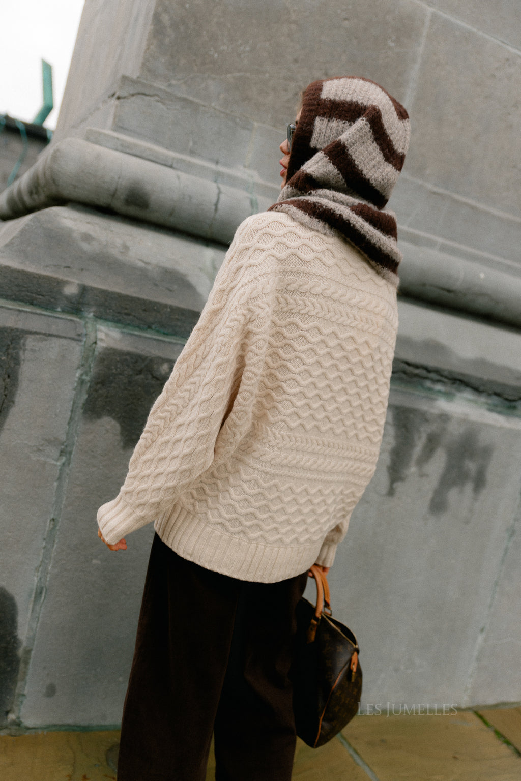 SLFNelly LS cable batsleeve knit birch