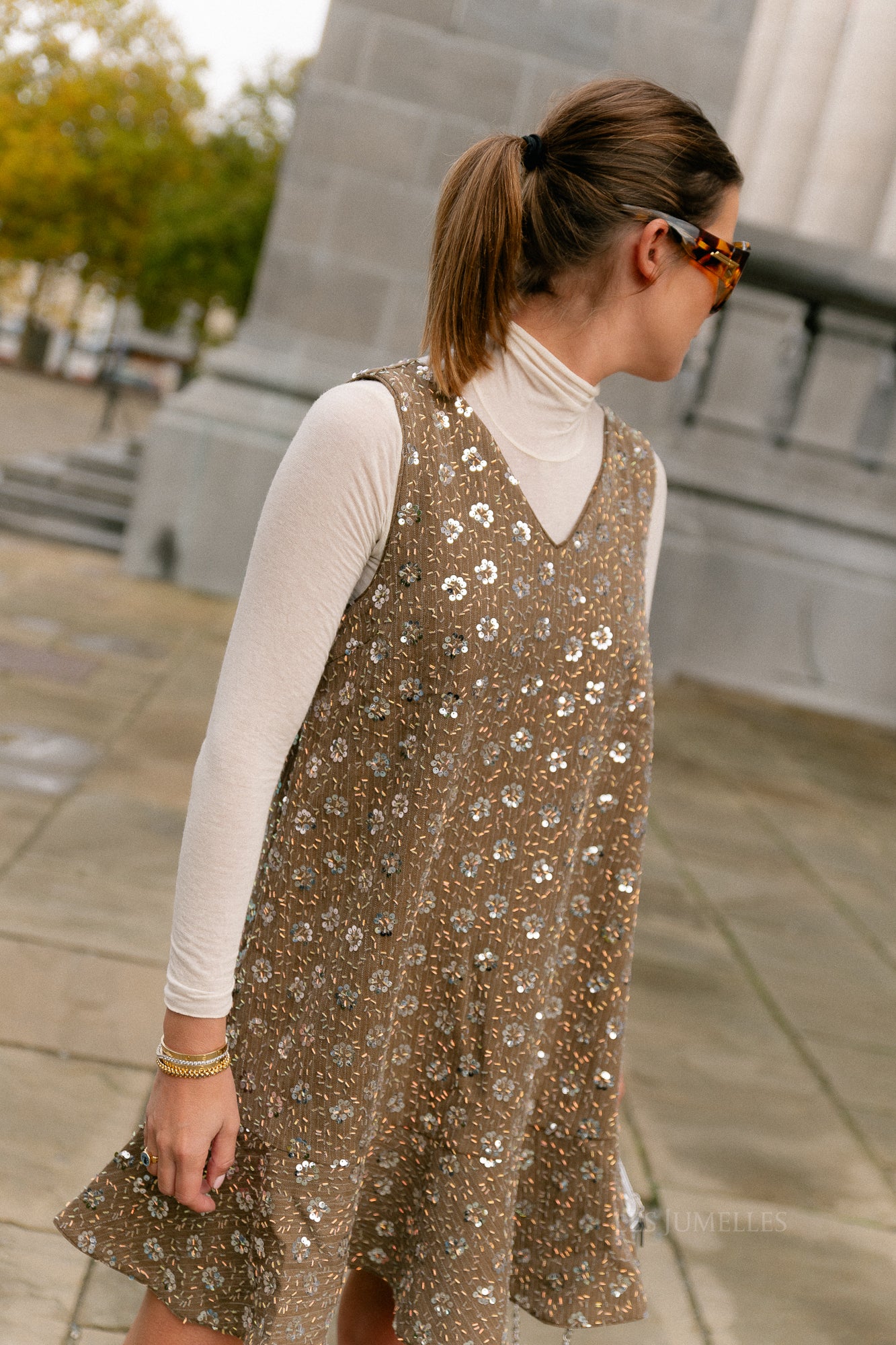 YASSoller SL dress show taupe grey