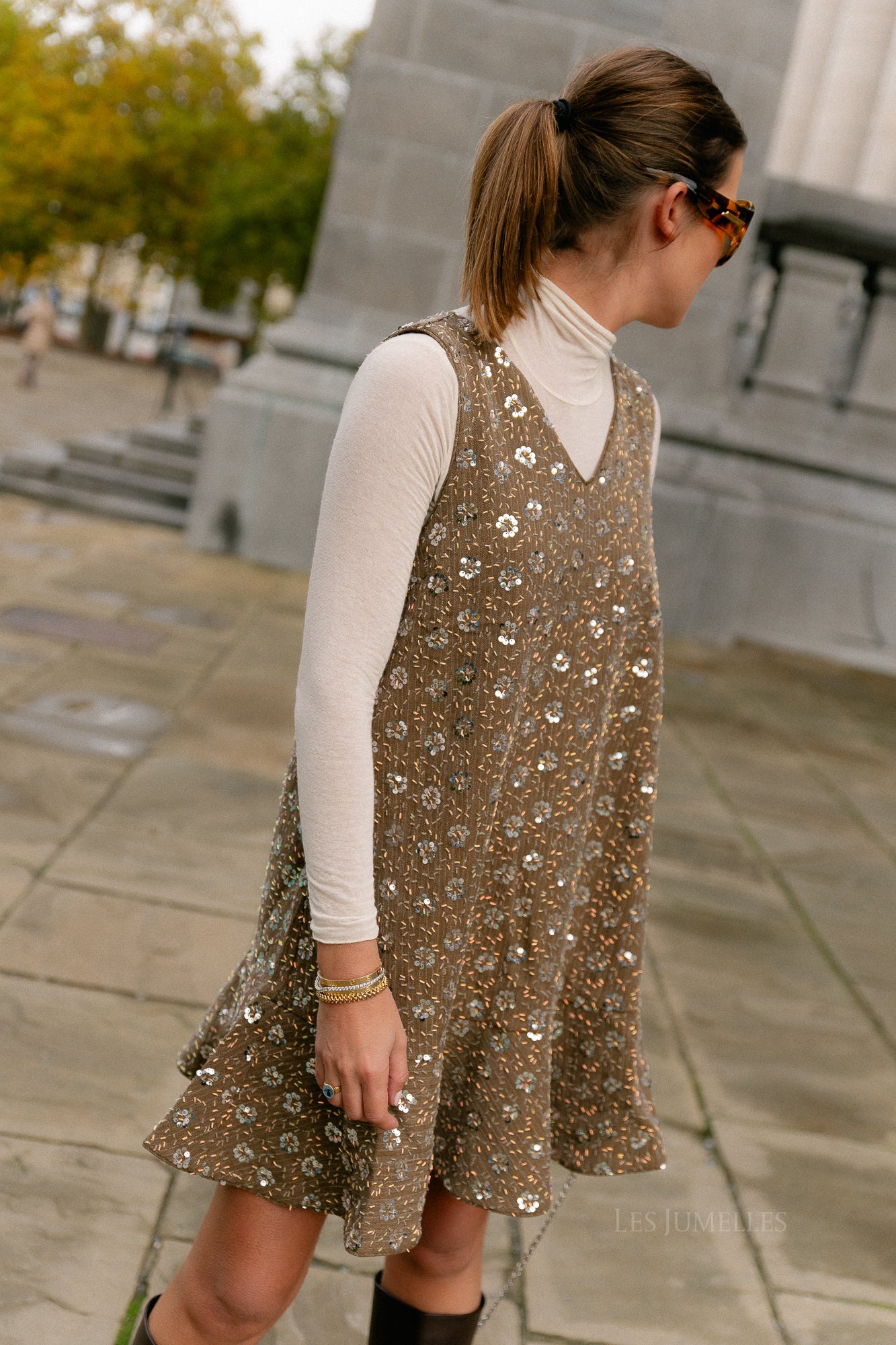 YASSoller SL dress show taupe grey
