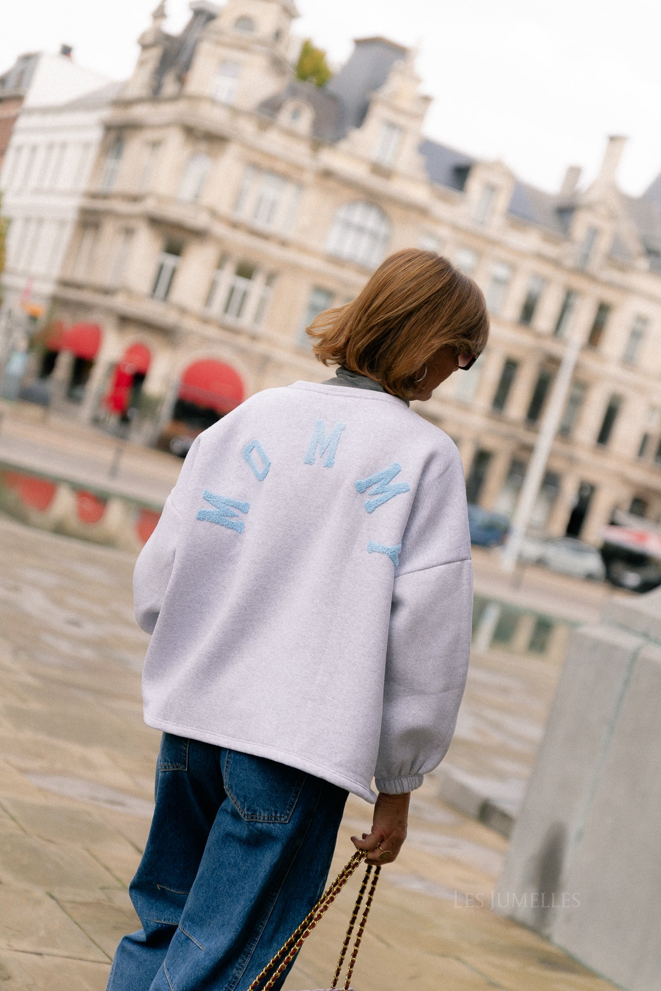ORIGINAL Mommy sweater baby blue/light grey