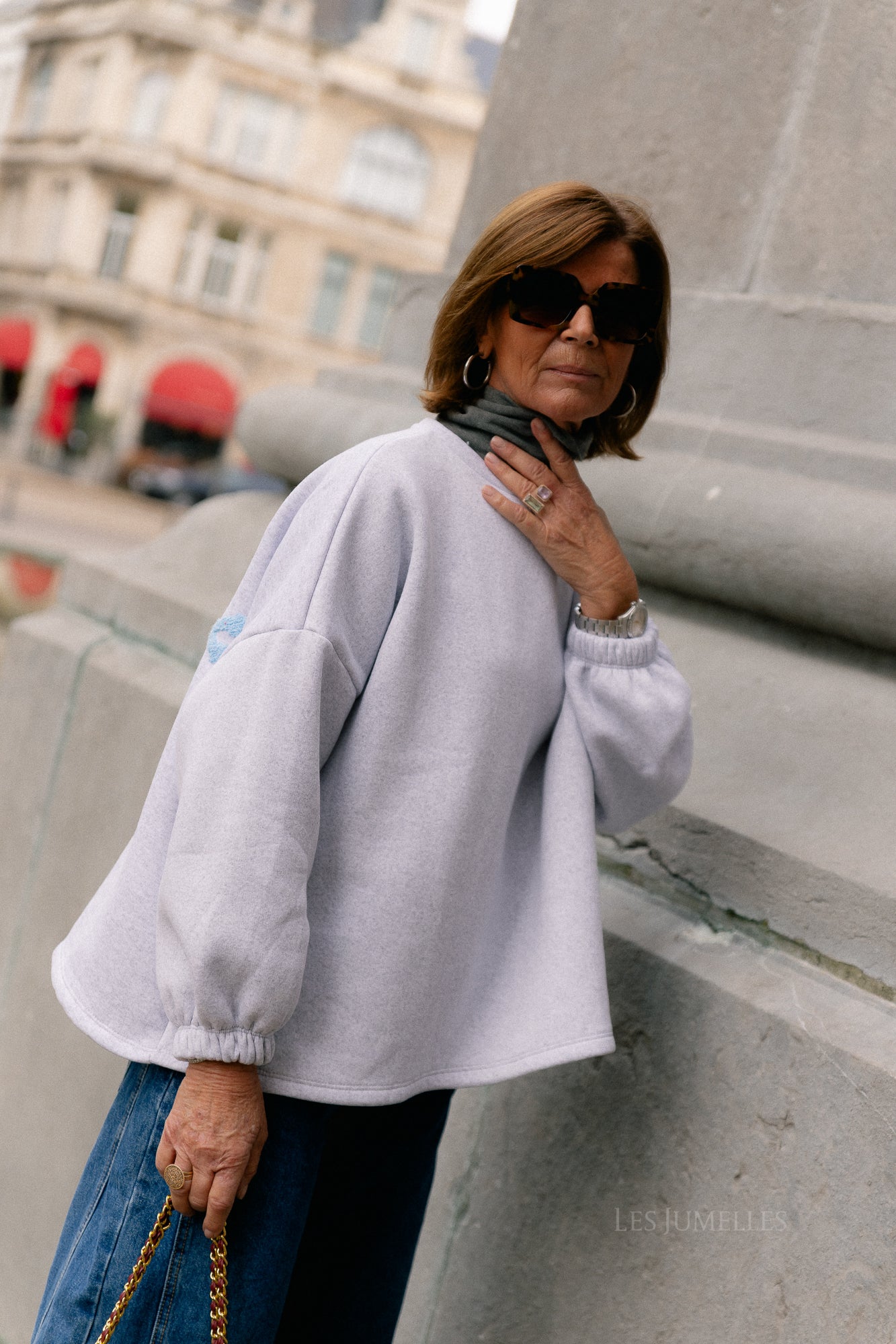 ORIGINAL Mommy sweater baby blue/light grey