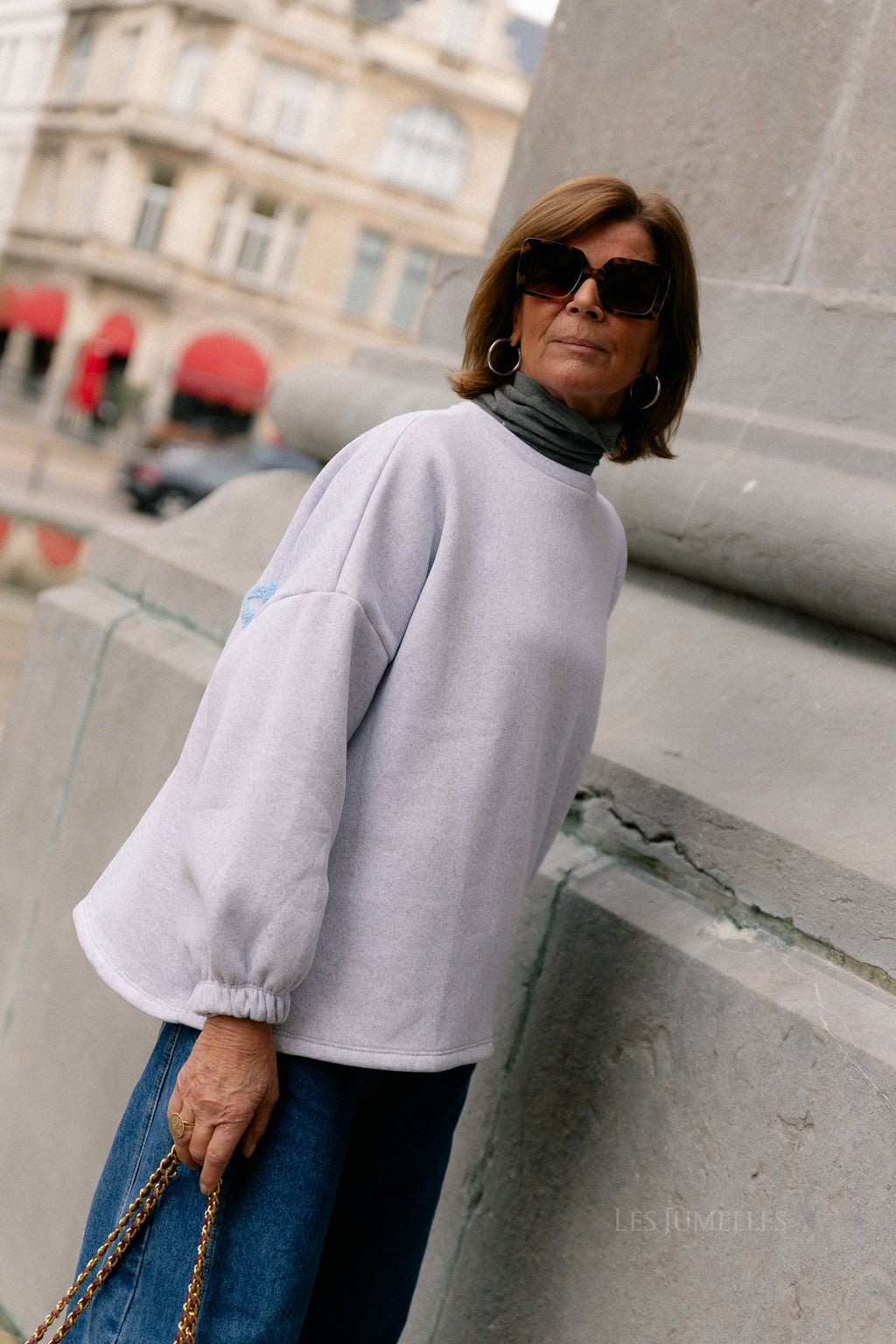 ORIGINAL Mommy sweater baby blue/light grey