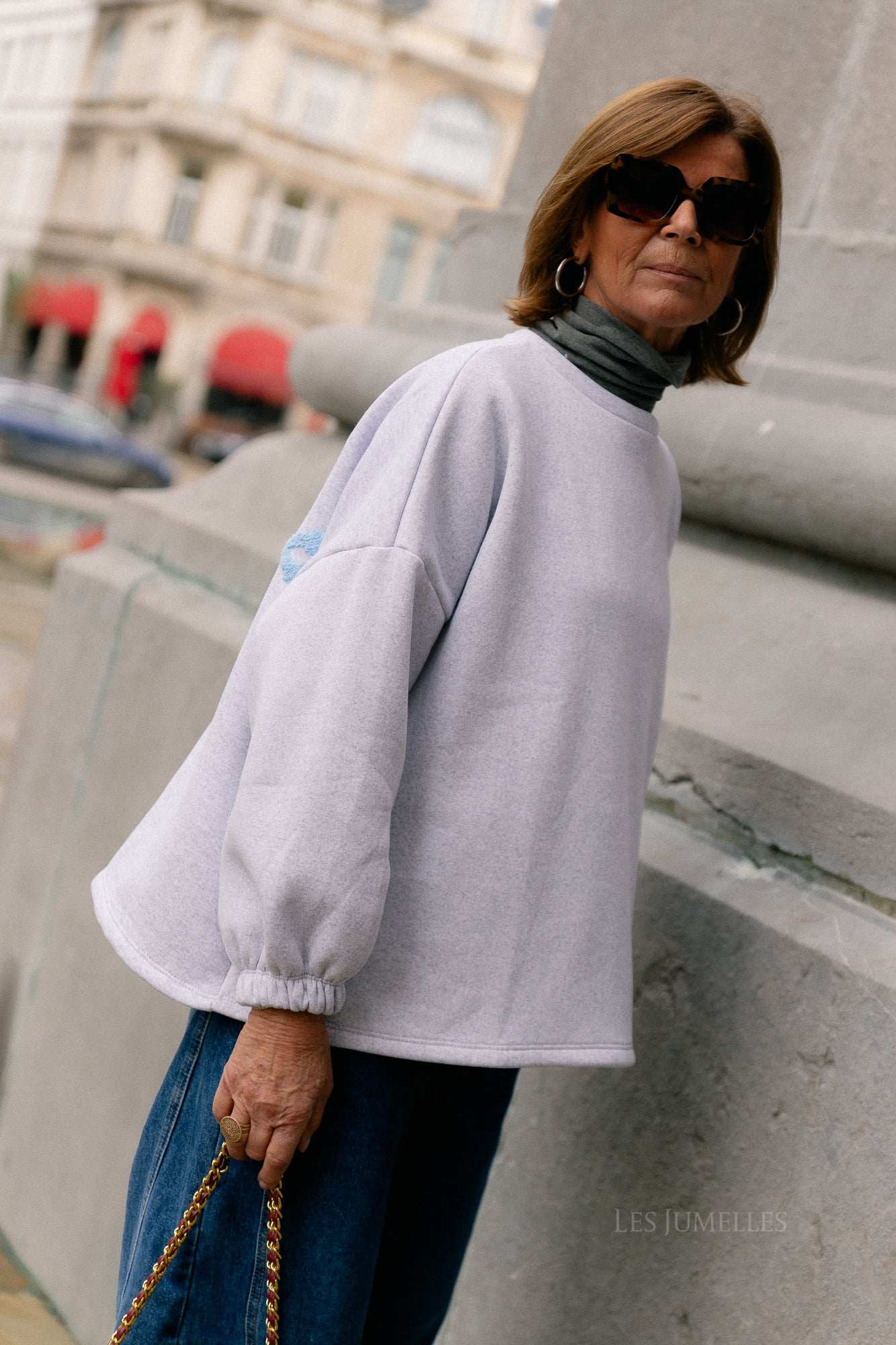 ORIGINAL Mommy sweater baby blue/light grey