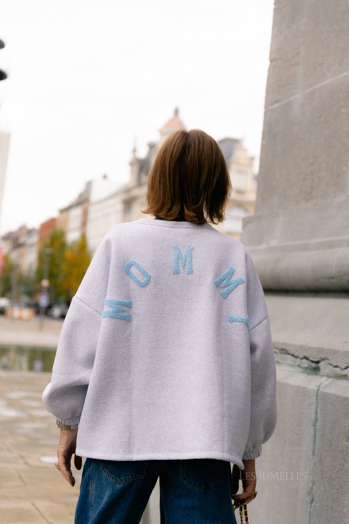 ORIGINAL Mommy sweater baby blue/light grey