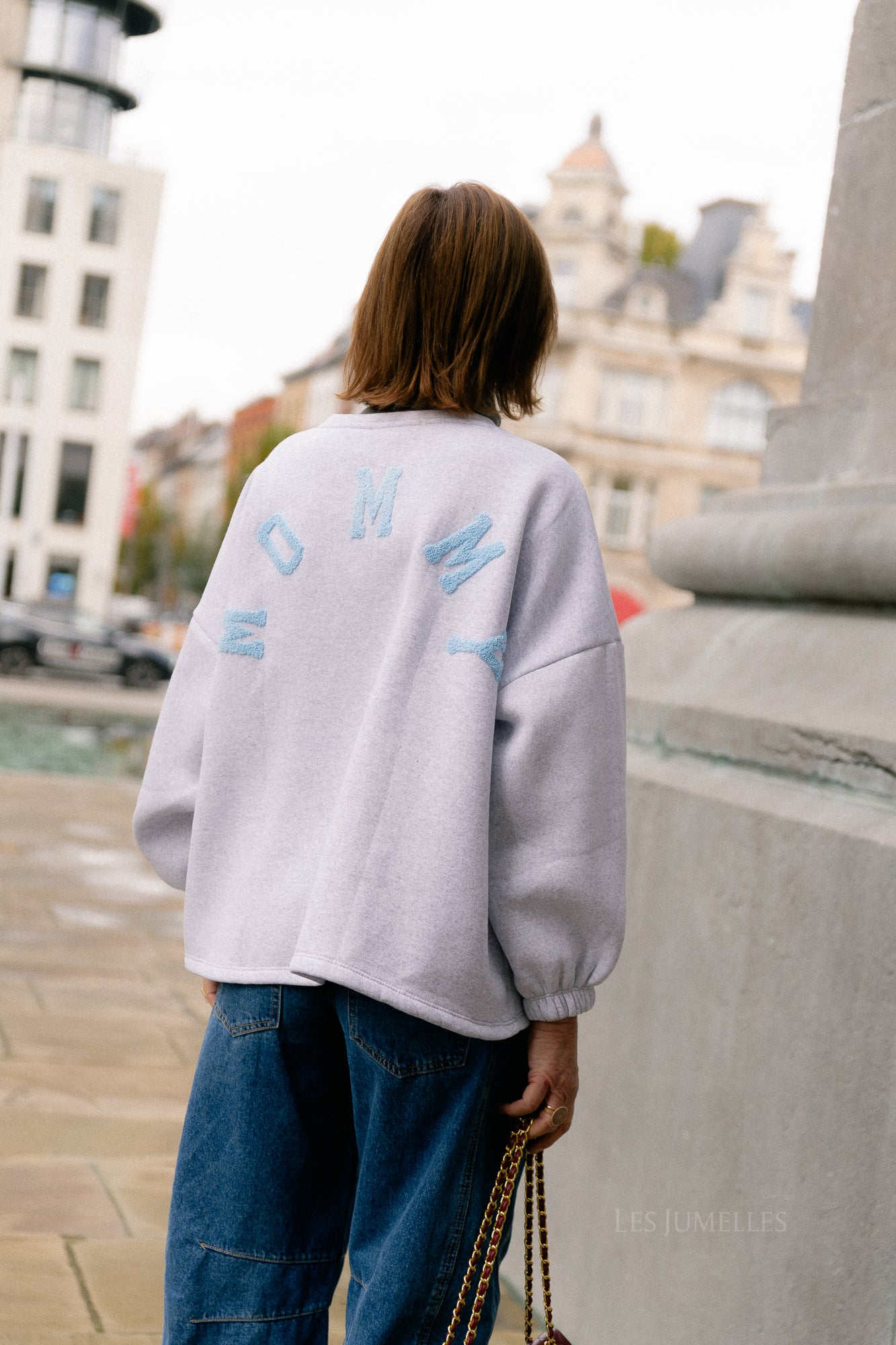 ORIGINAL Mommy sweater baby blue/light grey