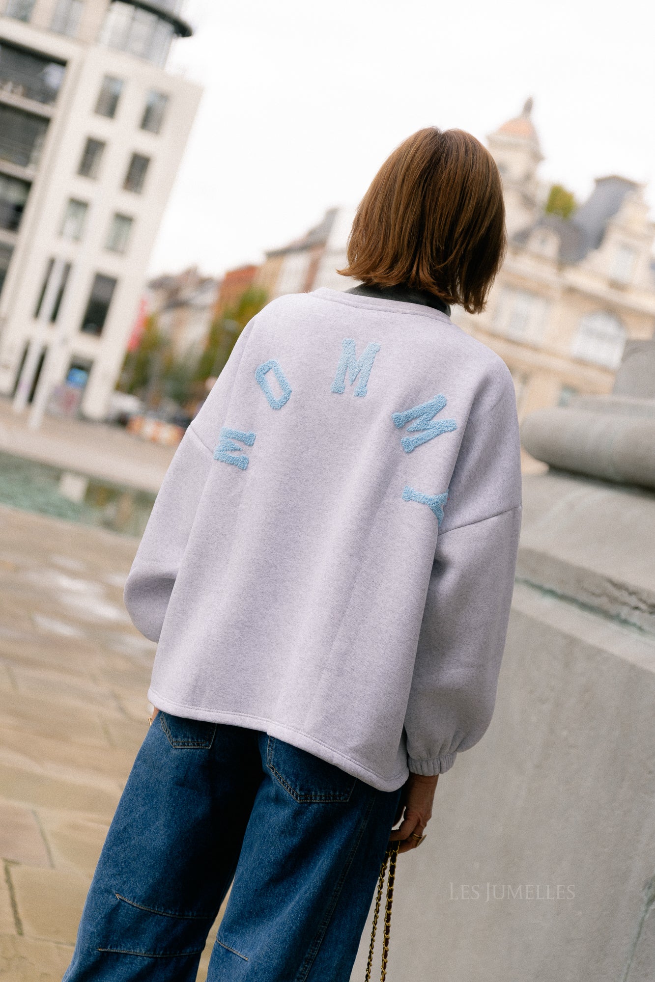 ORIGINAL Mommy sweater baby blue/light grey